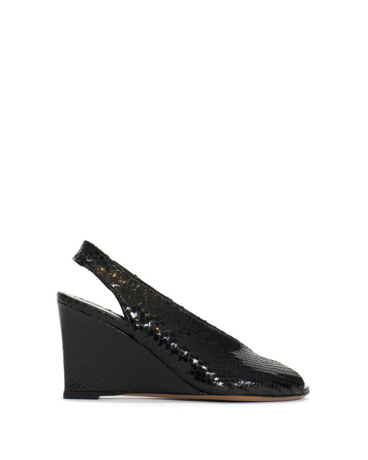 anonymous copenhagen Maia Snake metallic calf Black