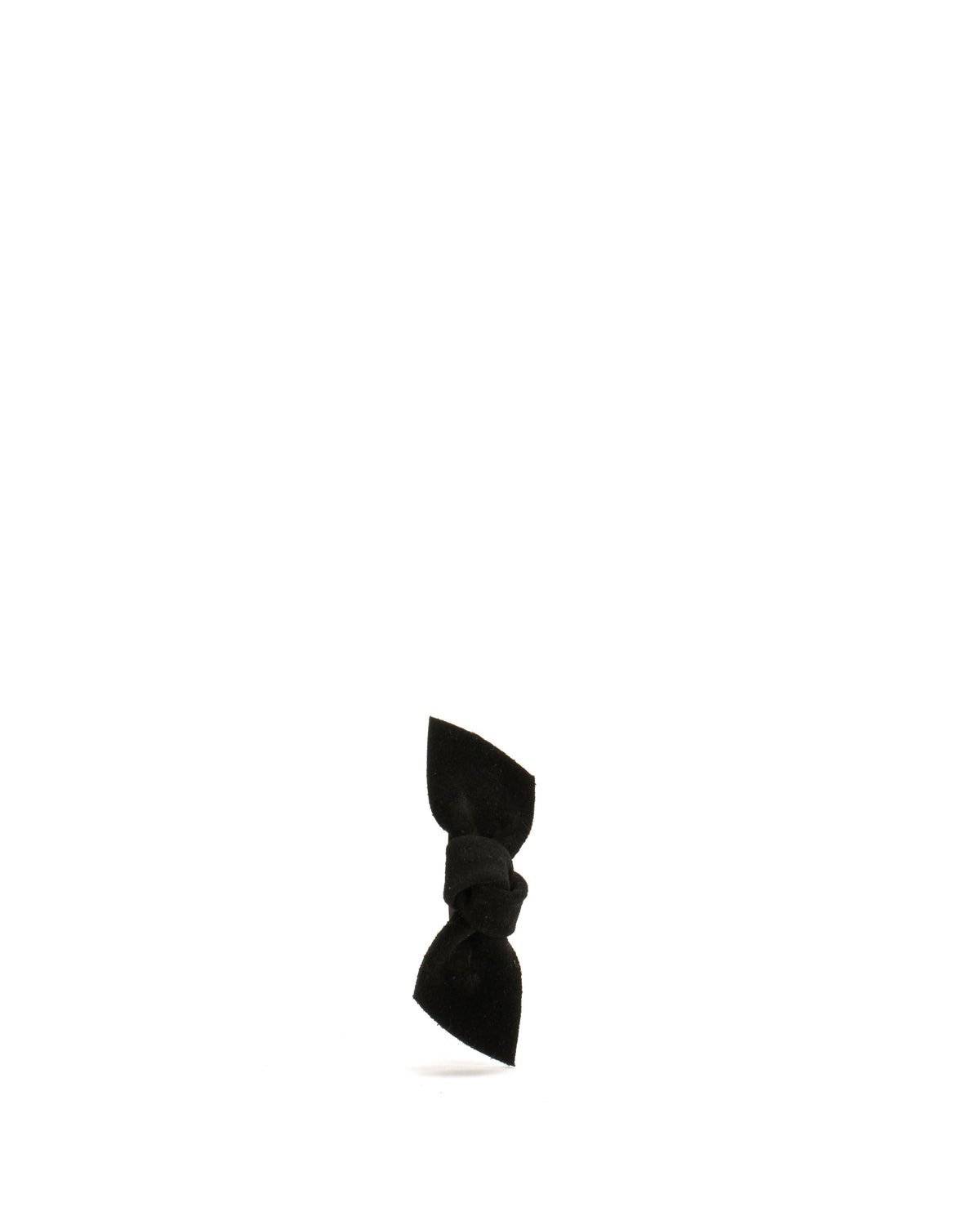 Nabie hair clip petite bow Calf suede Black