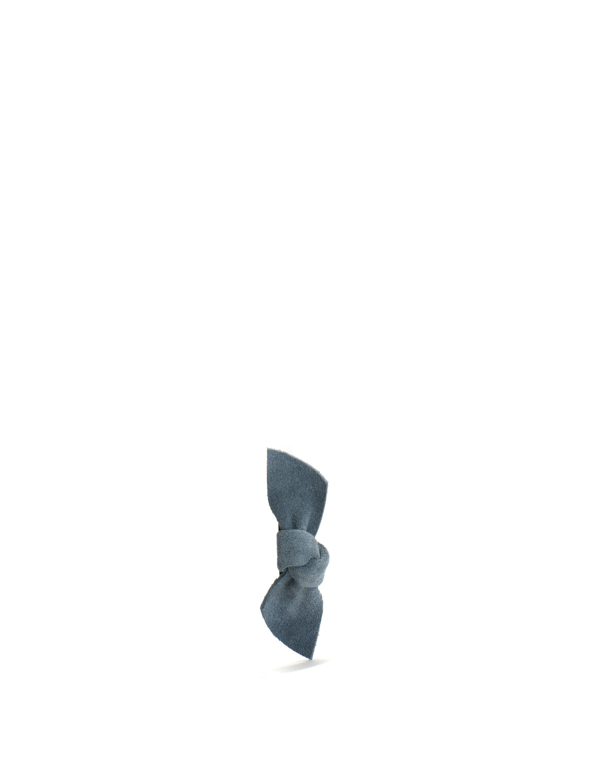 Nabie hair clip petite bow Calf suede Denim blue