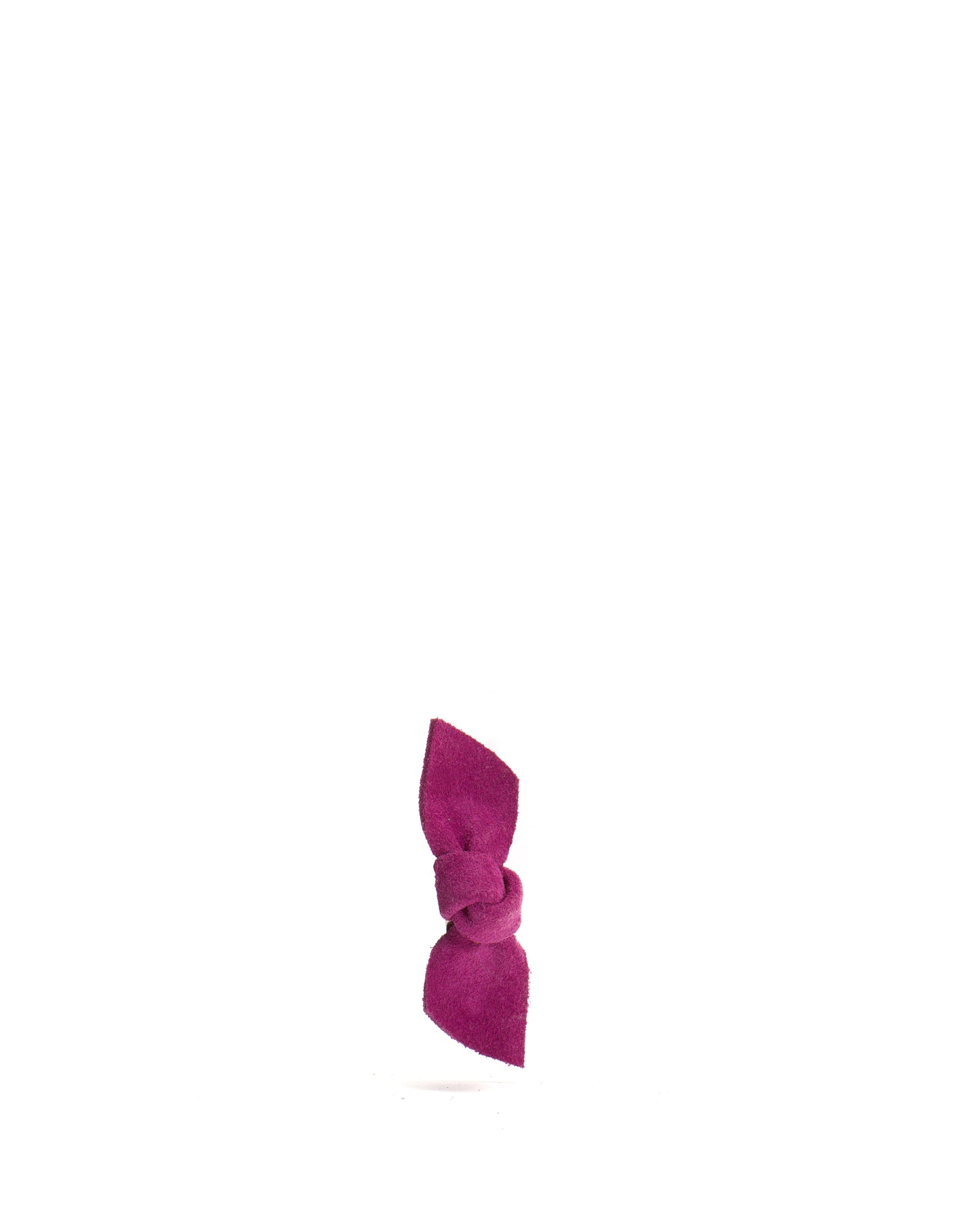 Nabie hair clip petite bow Calf suede Raspberry - Anonymous Copenhagen