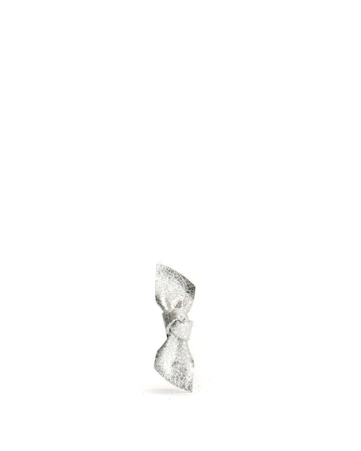 anonymous copenhagen Nabie hair clip petite bow Crackled metallic goat Silver