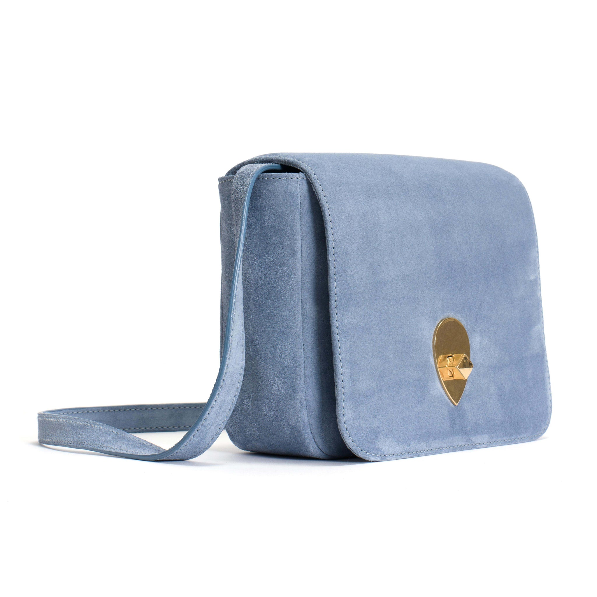 Nielle petite crossover bag Calf suede Lichen blue - Anonymous Copenhagen