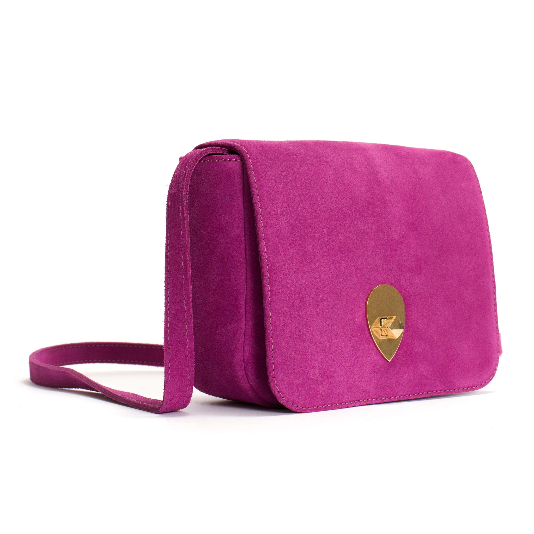 Nielle petite crossover bag Calf suede Raspberry - Anonymous Copenhagen