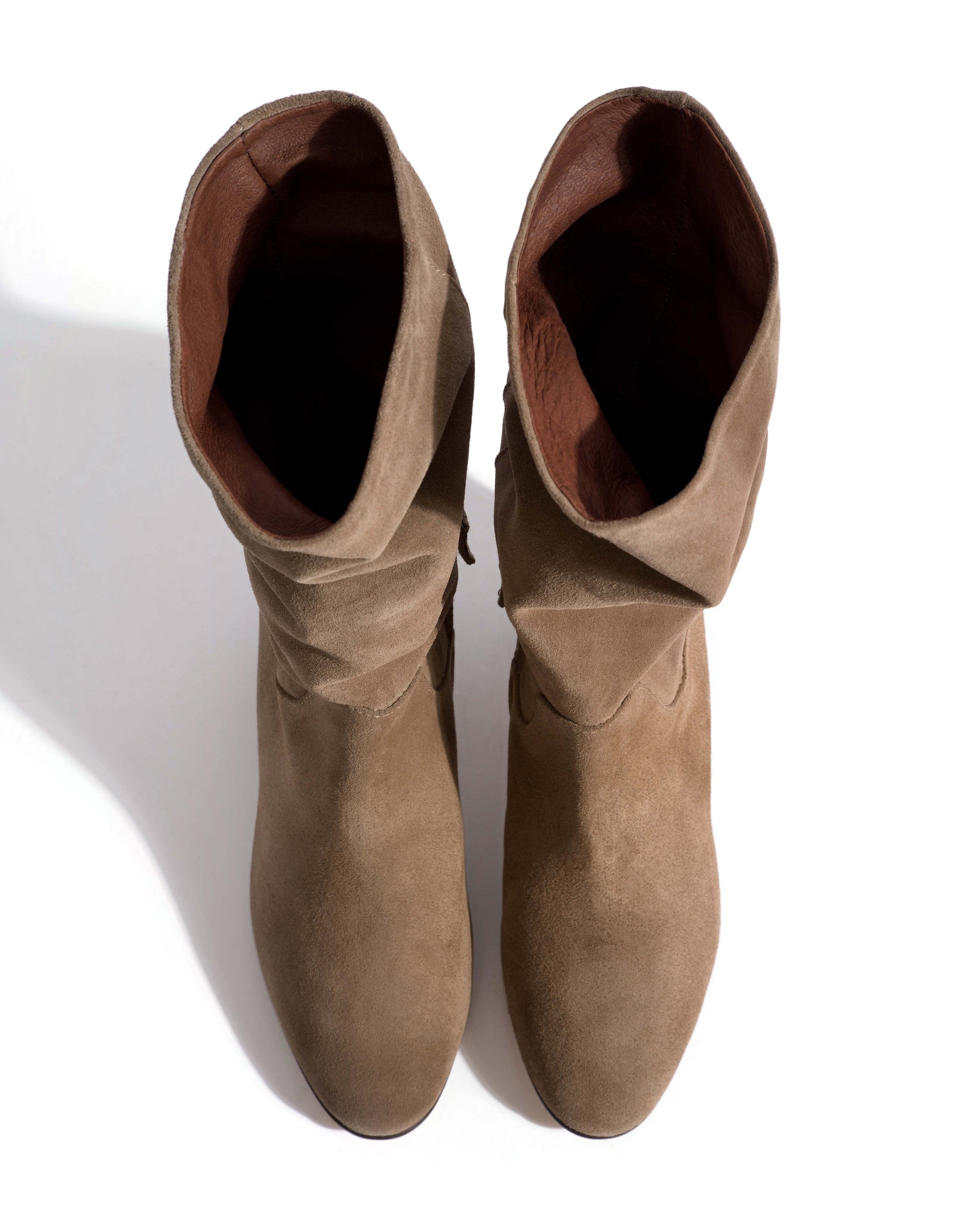 Cacha 55 stacked Calf suede Mushroom