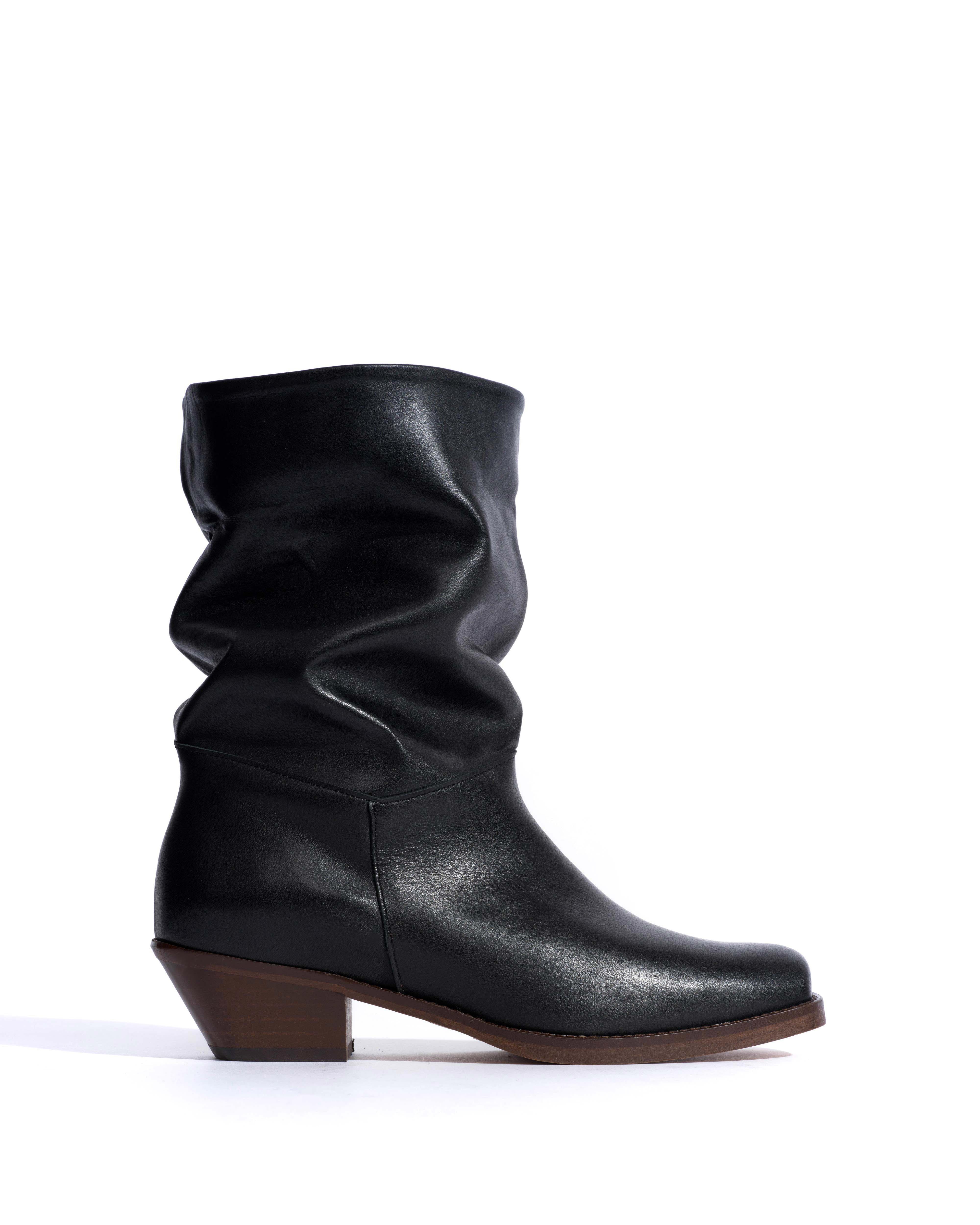 Patricia Soft calf & suede leather Black
