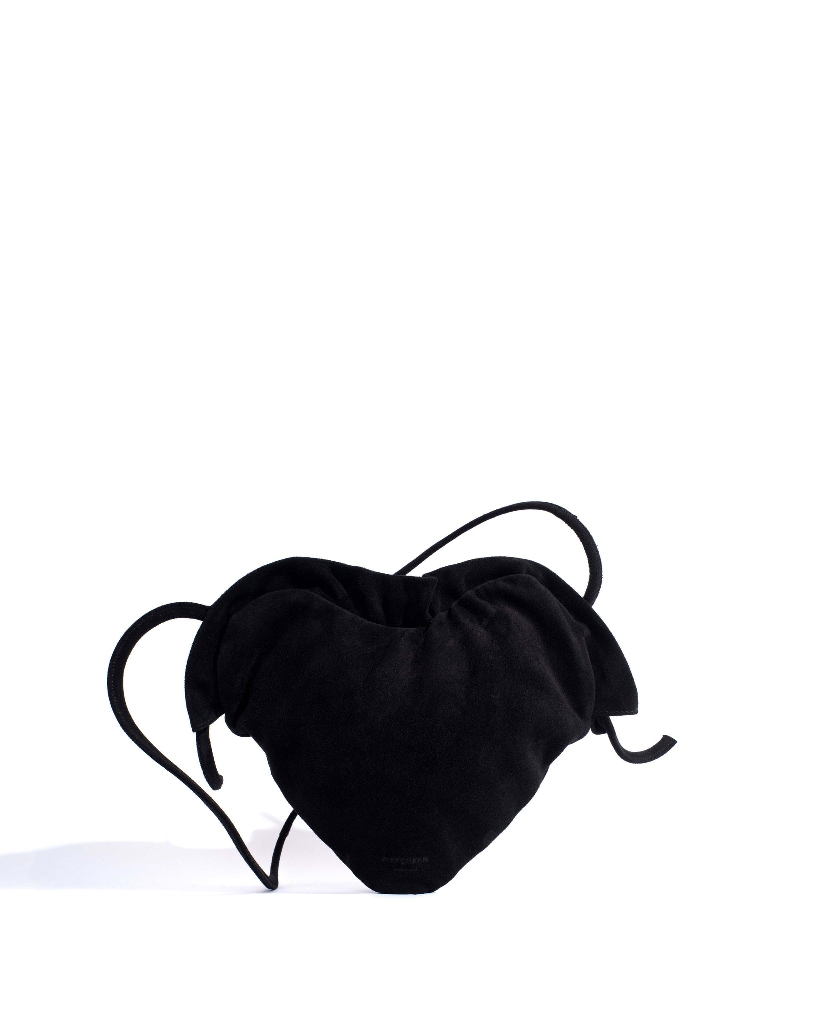 Zally heart bag Calf suede Black