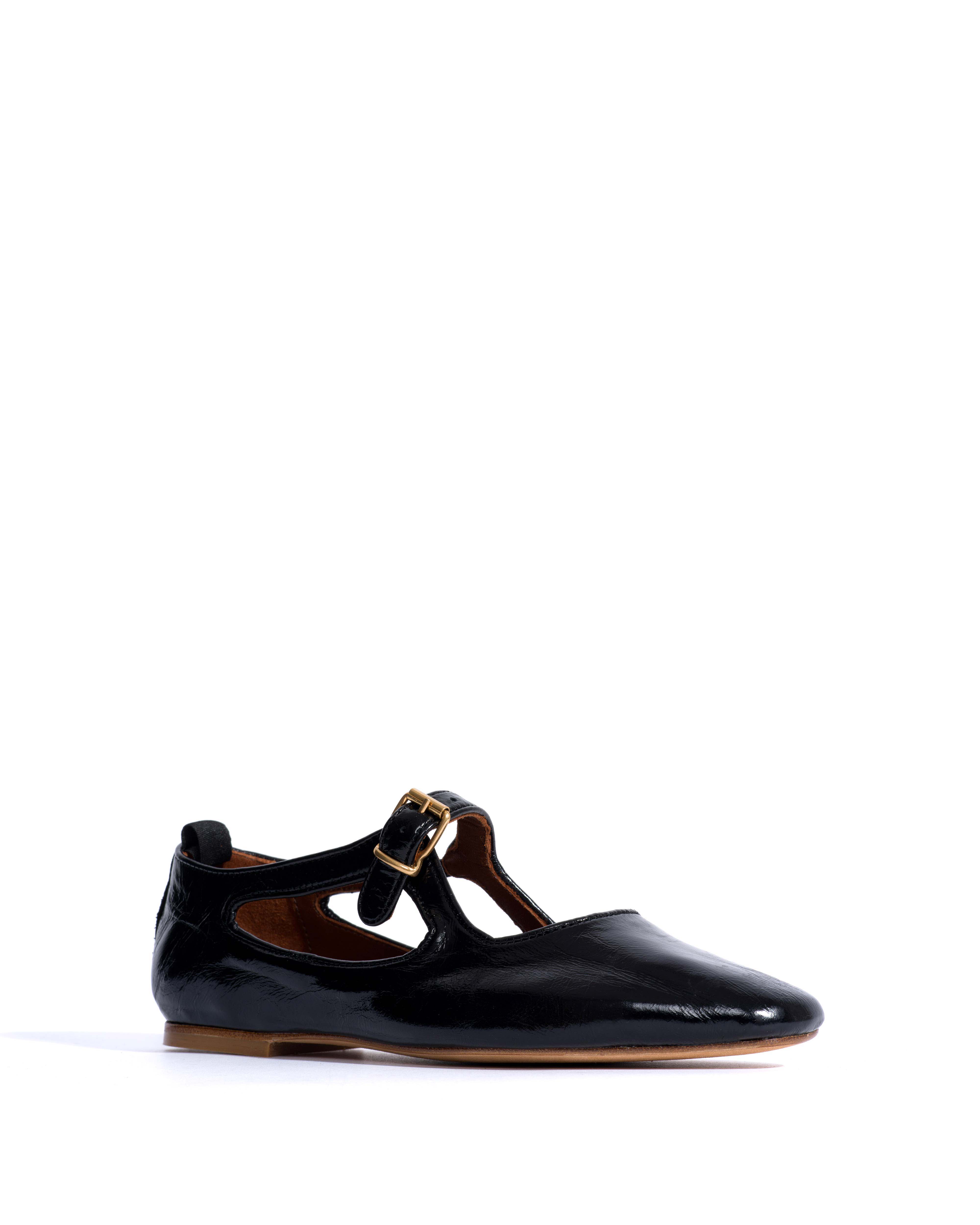 Praise Crinkled polished goat Black