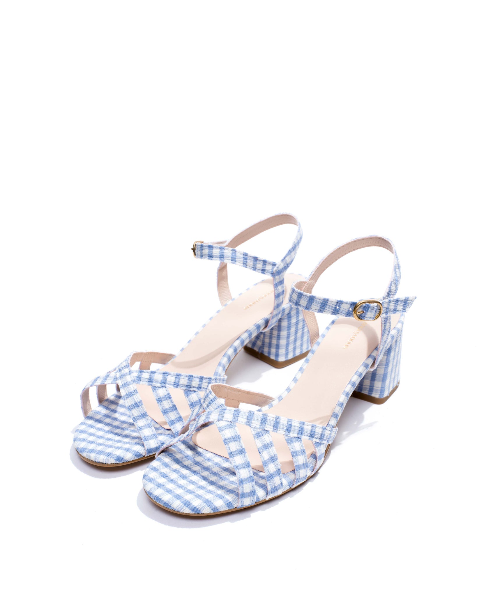 Issi 55 Pleated gingham vegan Bubble blue - Anonymous Copenhagen