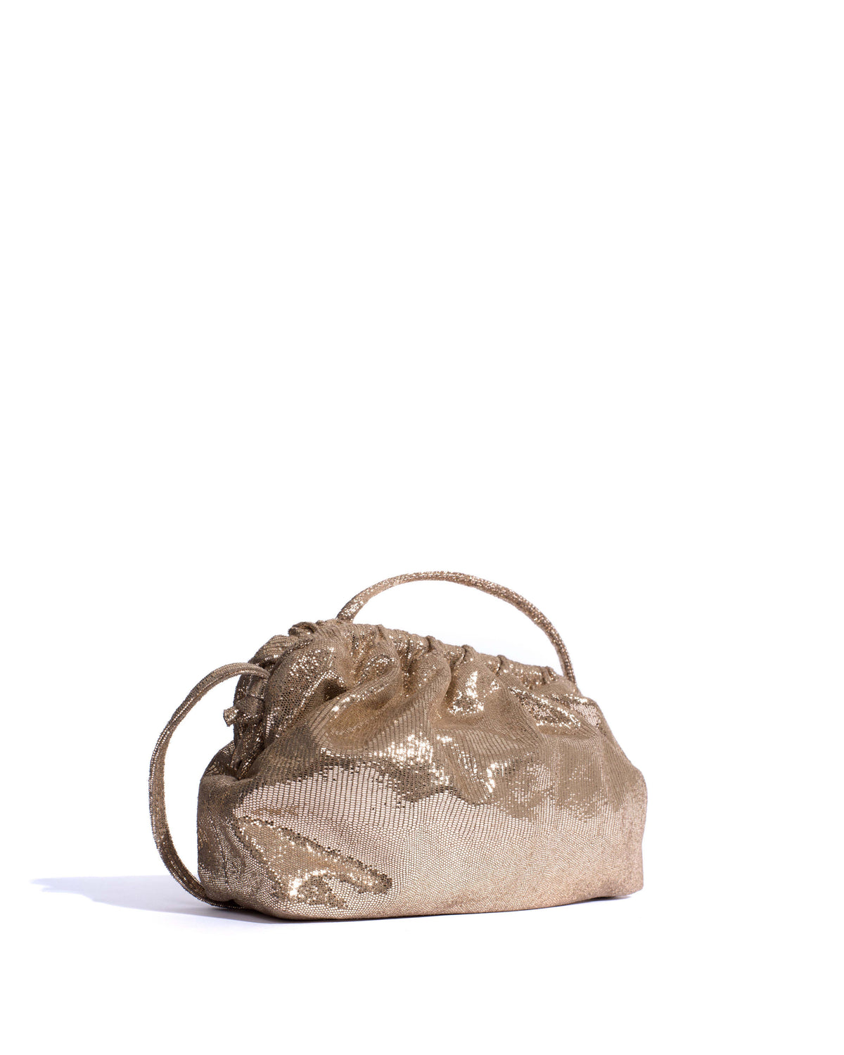 Hally classic cloud bag Lizard metallic goat Vintage champagne