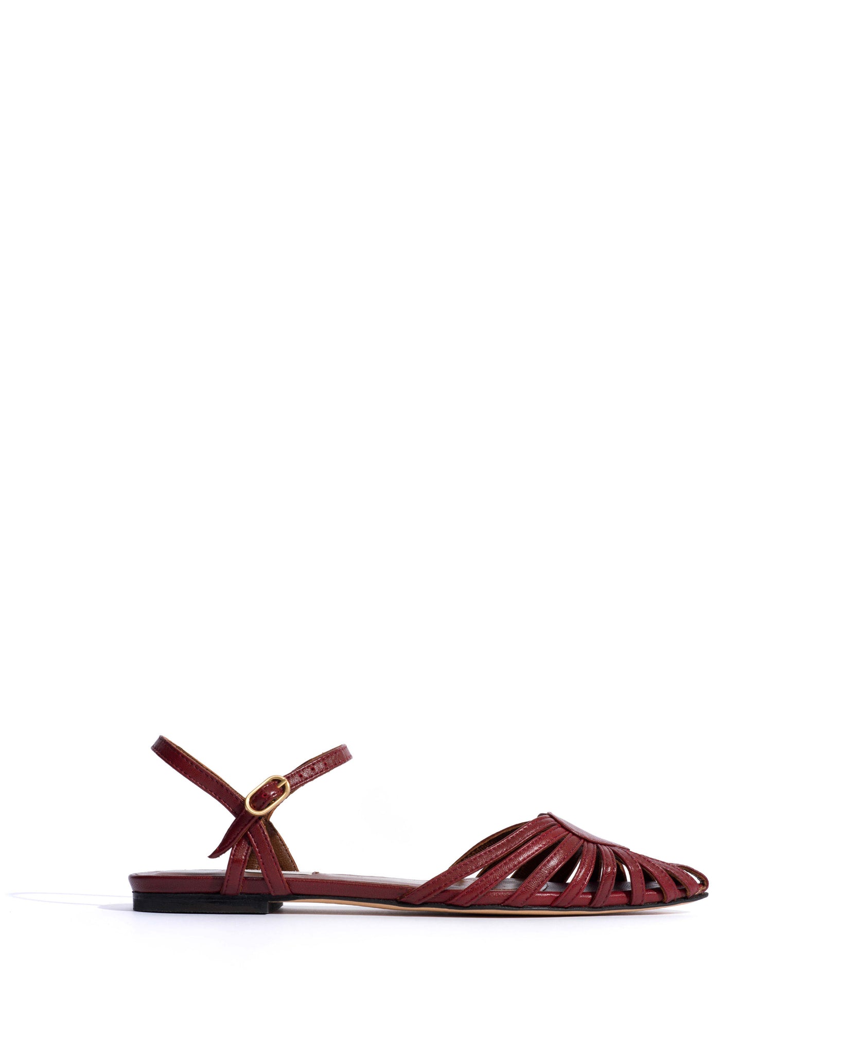 Keesha 10 Shiny lamb Pomegranate - Anonymous Copenhagen Flat sandals