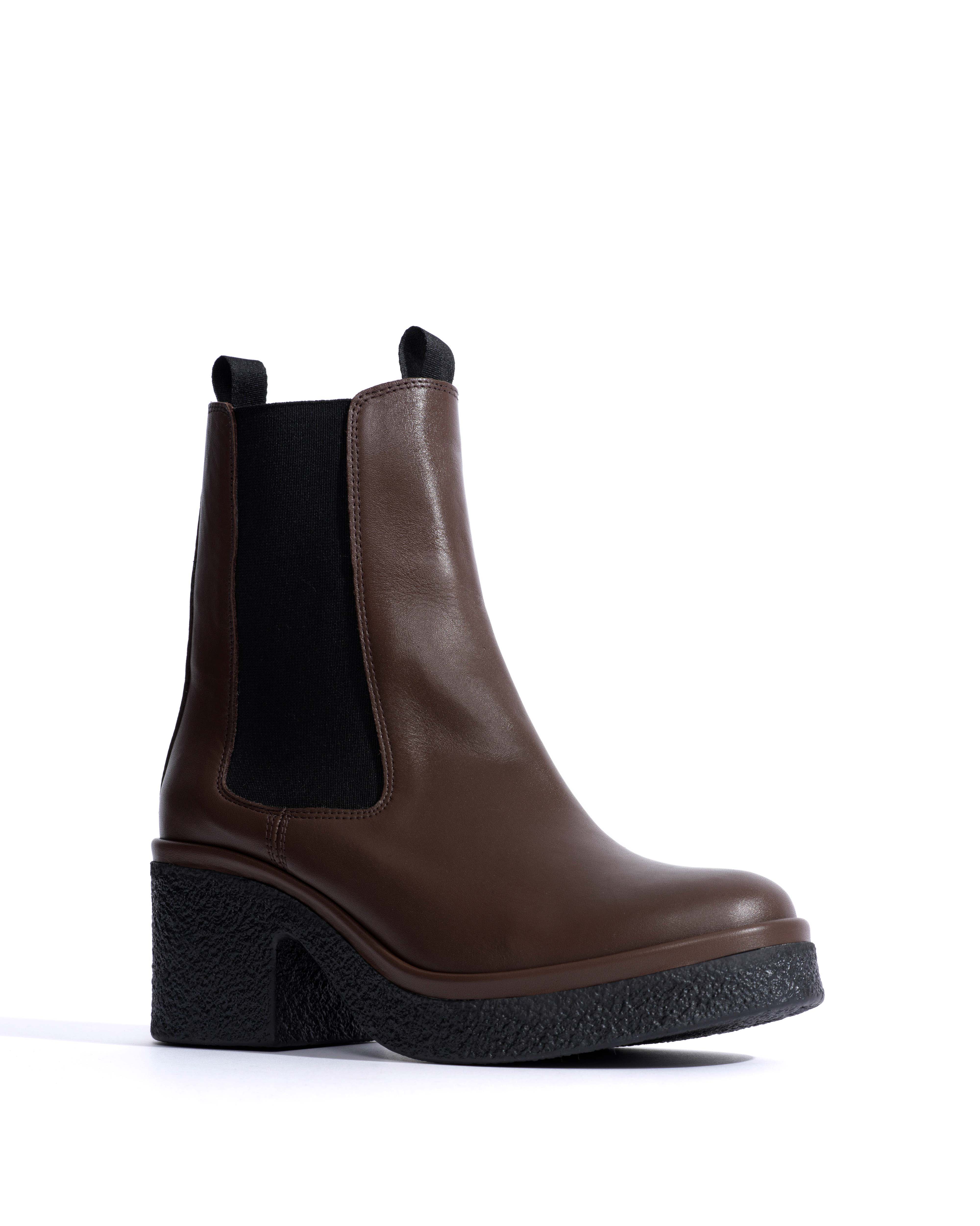 Laurell 65 platform Soft calf & sole Dark taupe & black