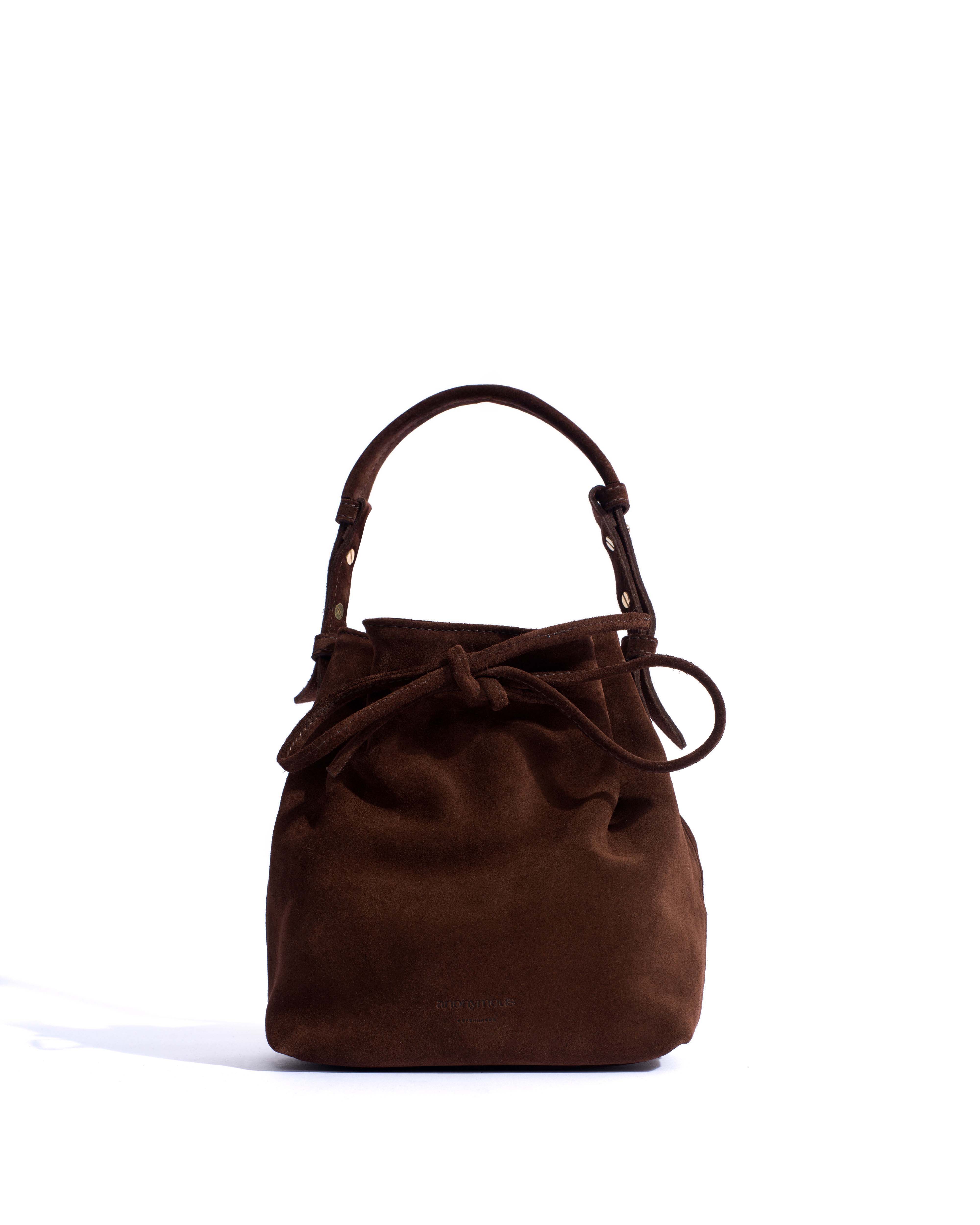 Kacey petite bucket bag Calf suede Chocolate