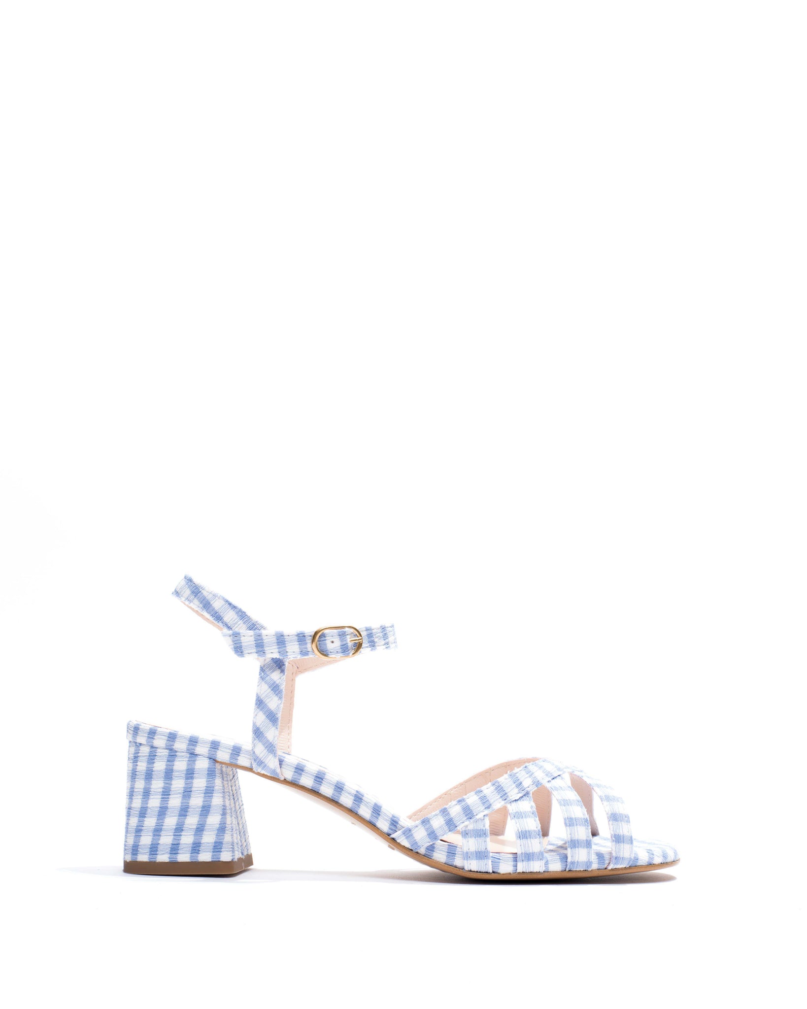Issi 55 Pleated gingham vegan Bubble blue - Anonymous Copenhagen
