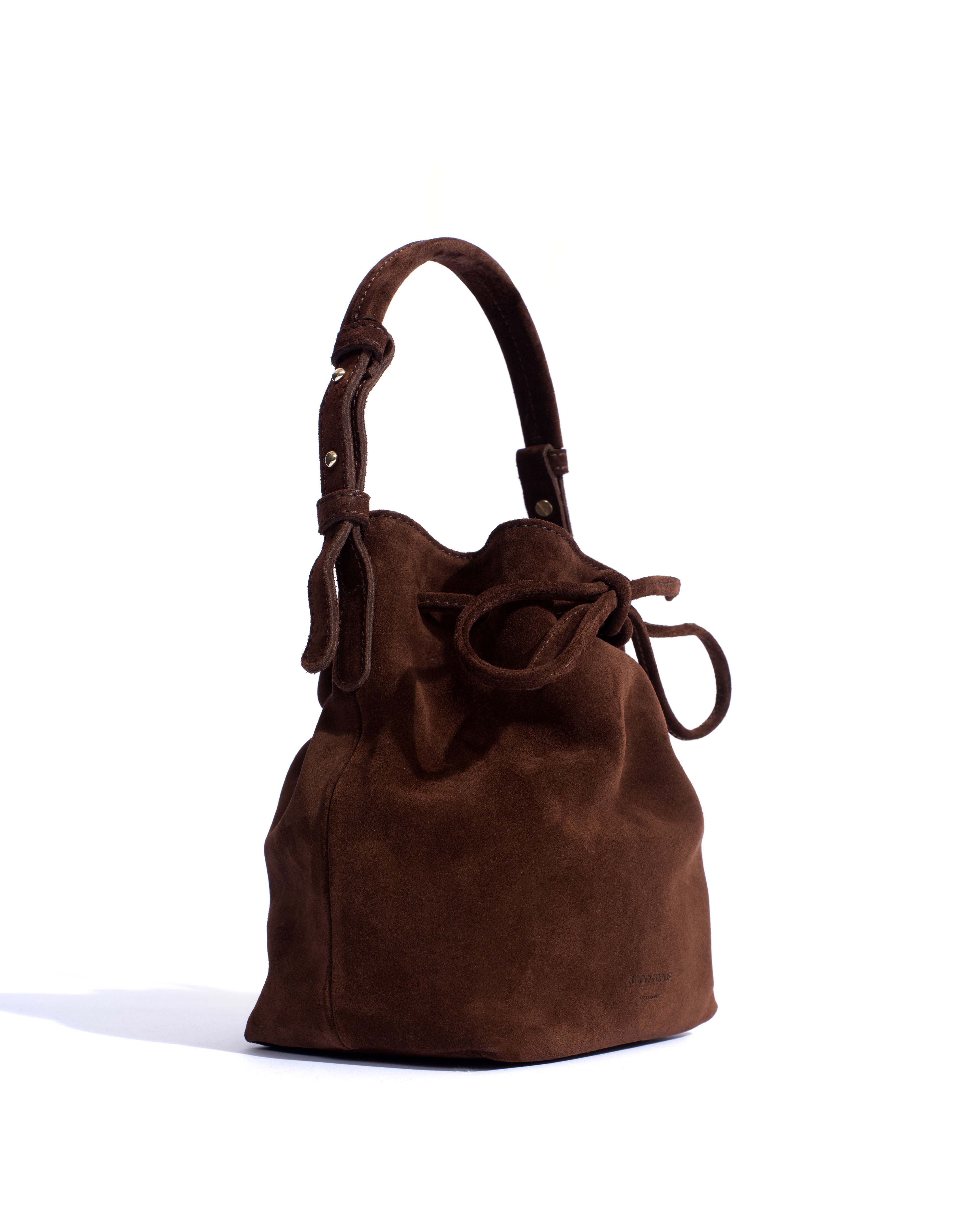Kacey petite bucket bag Calf suede Chocolate