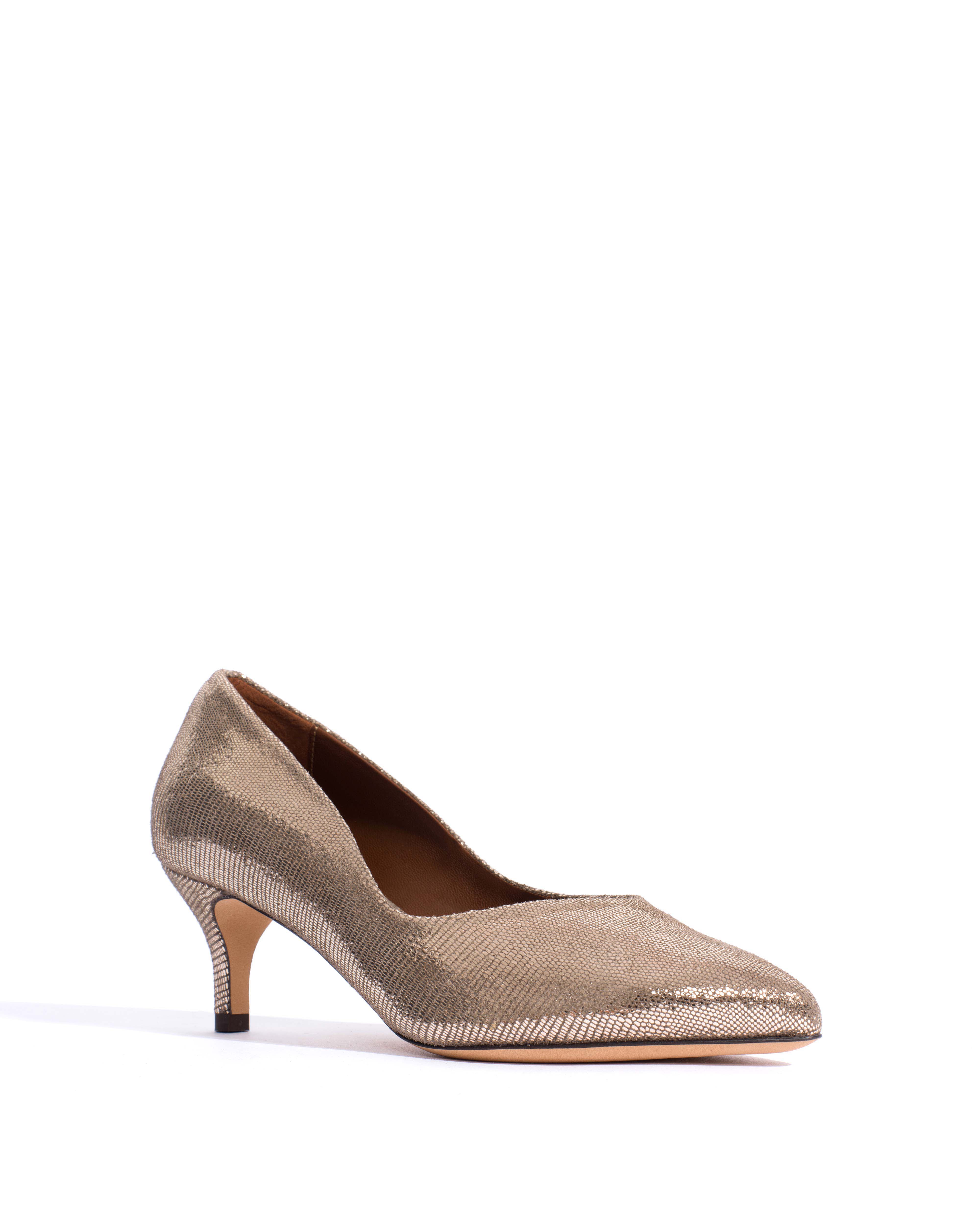 Trini 55 Lizard metallic goat Vintage champagne