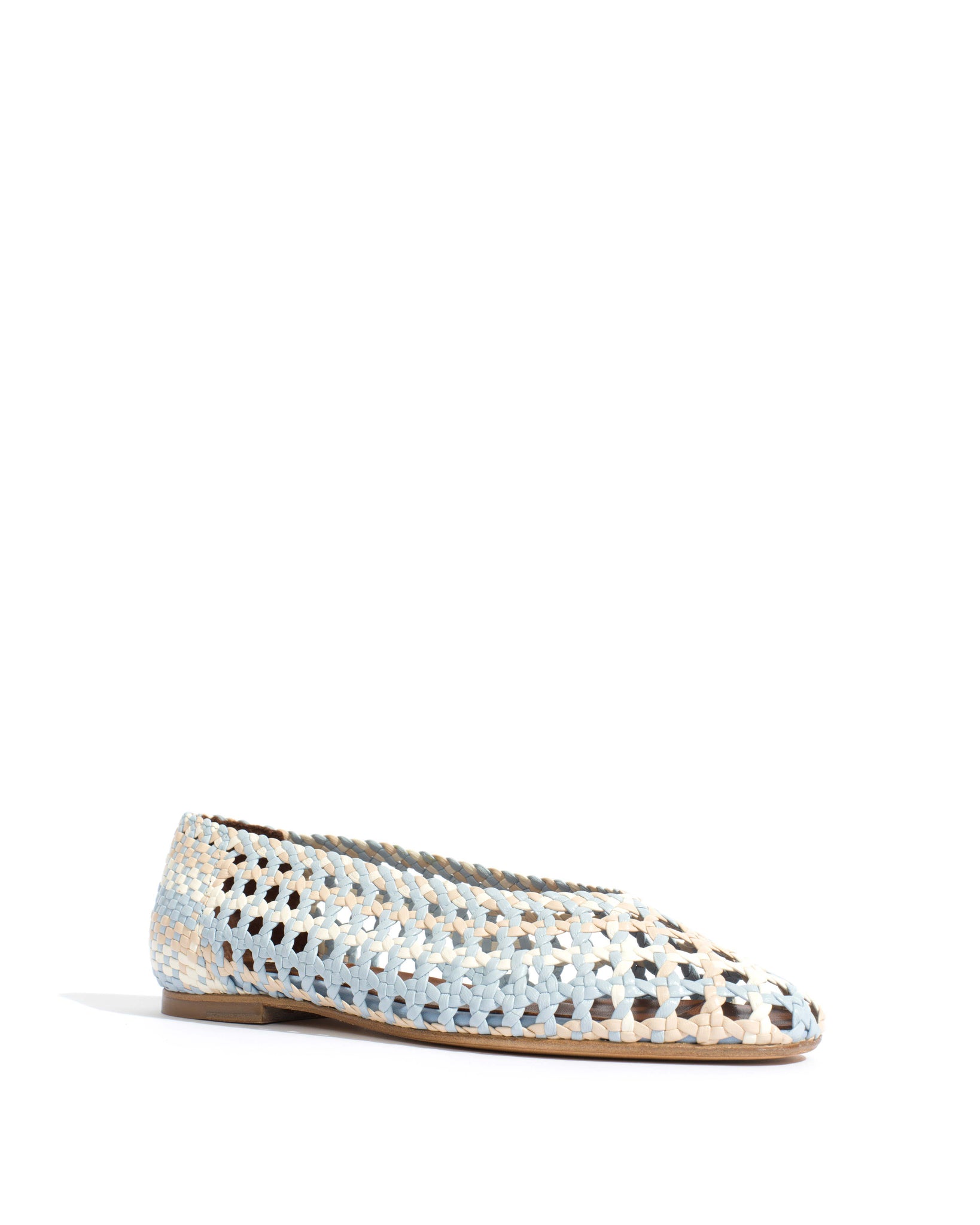 Sessi 10 Hand-braided leather Lichen blue mix