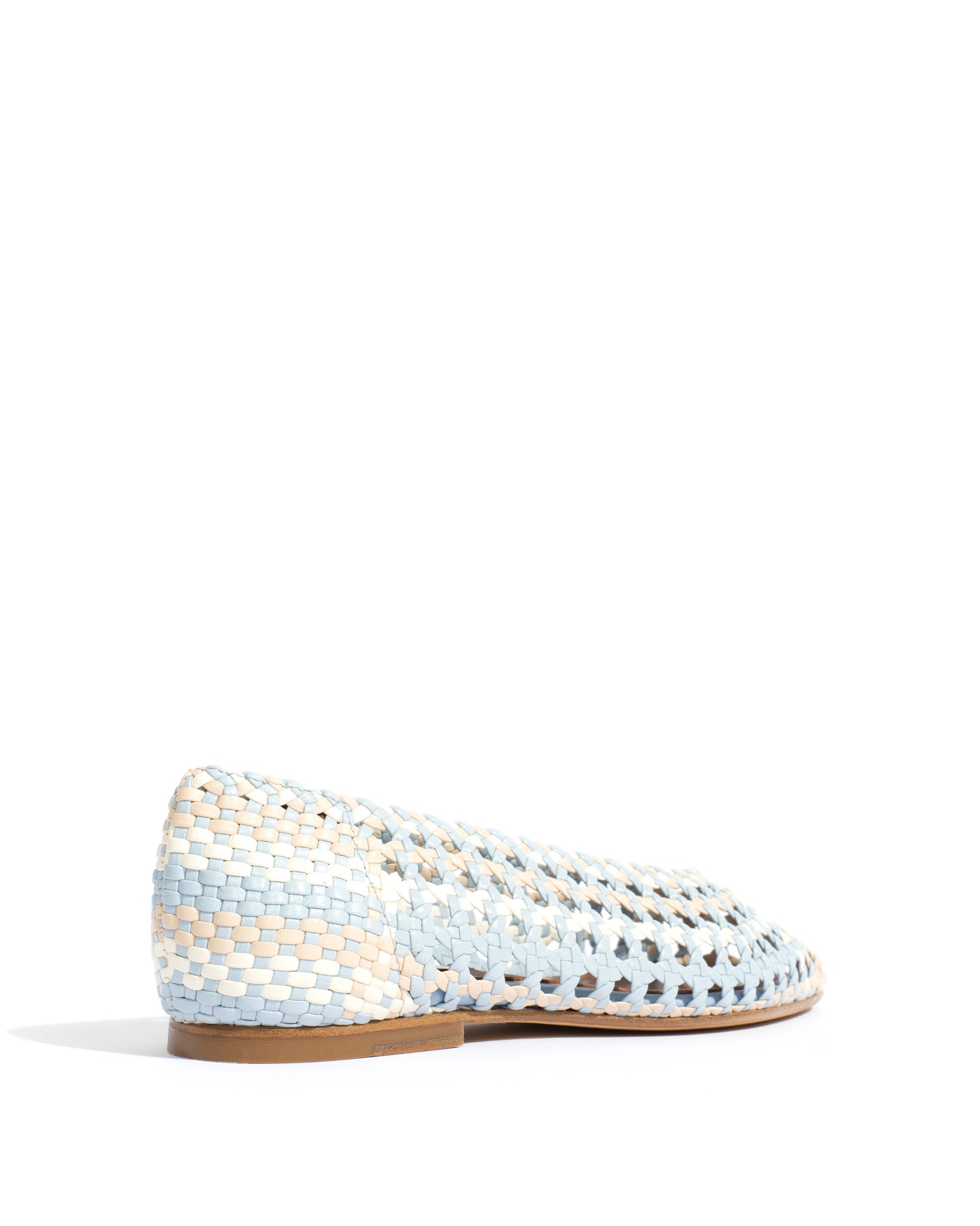 Sessi 10 Hand-braided leather Lichen blue mix