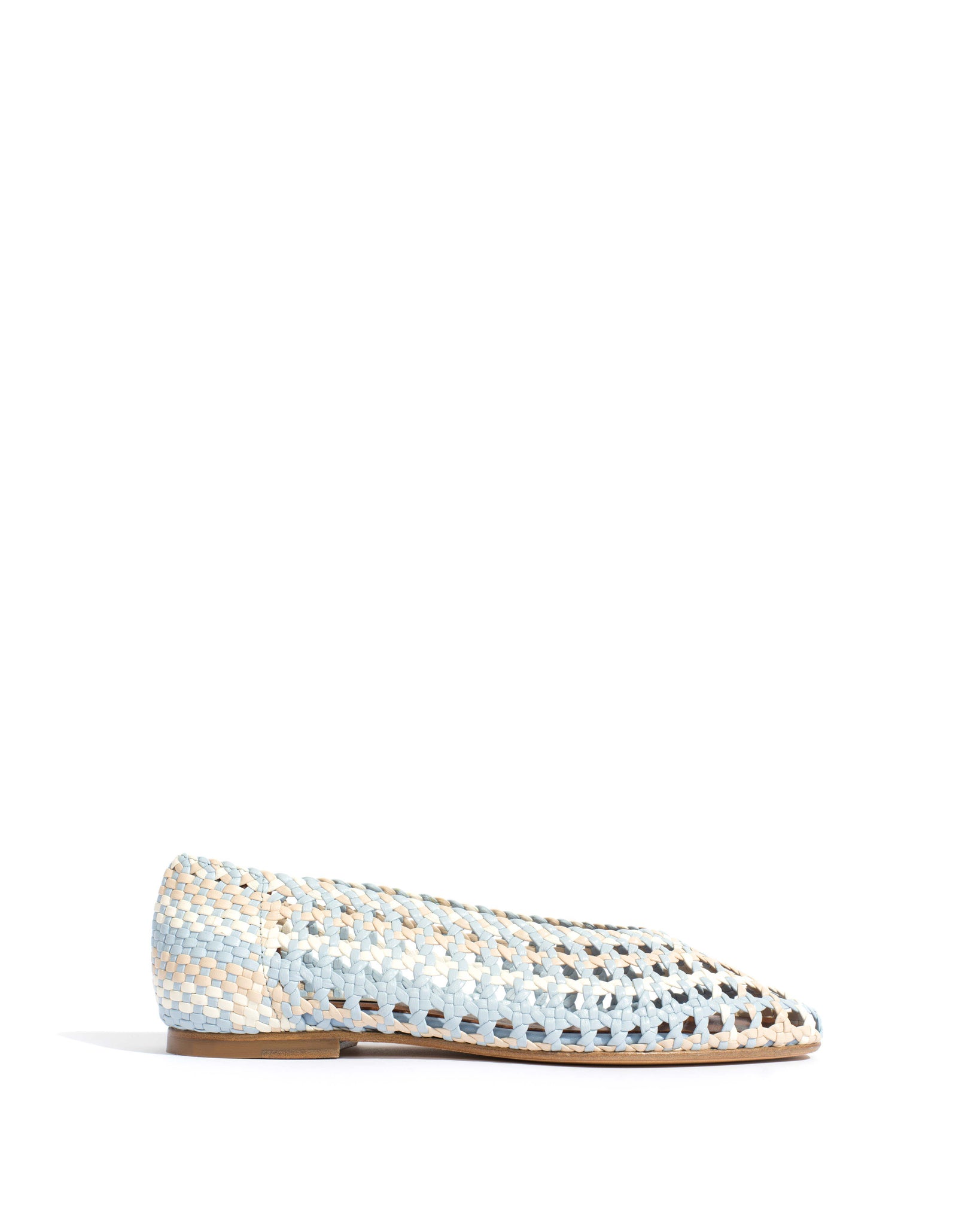 Sessi 10 Hand-braided leather Lichen blue mix