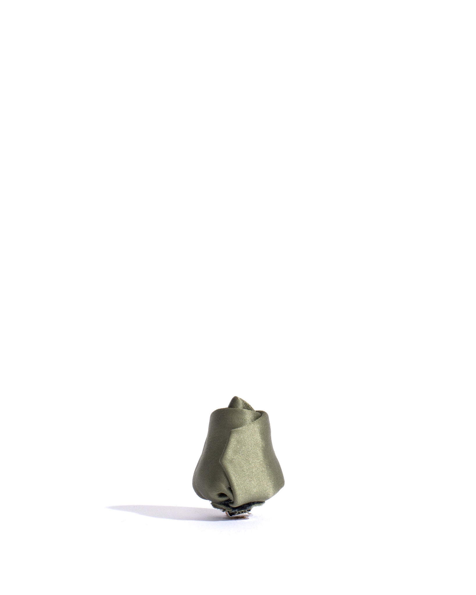 Tulip shoe clip Antique satin Olive green