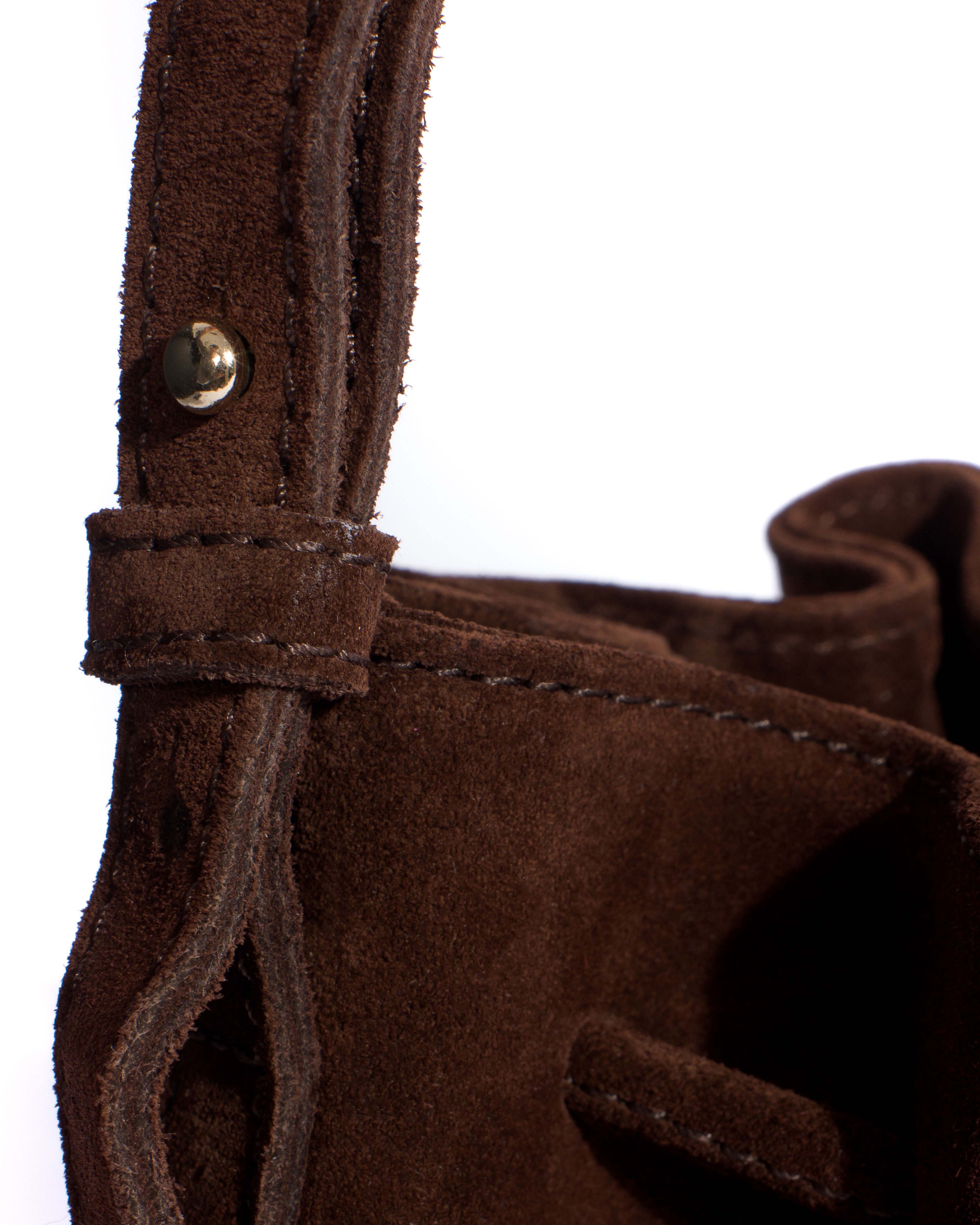 Kacey petite bucket bag Calf suede Chocolate