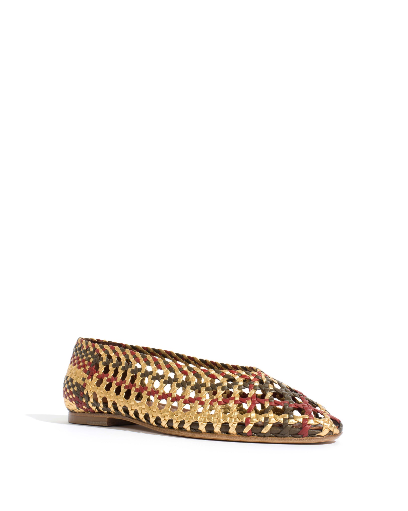 Sessi 10 Hand-braided leather Olive green mix