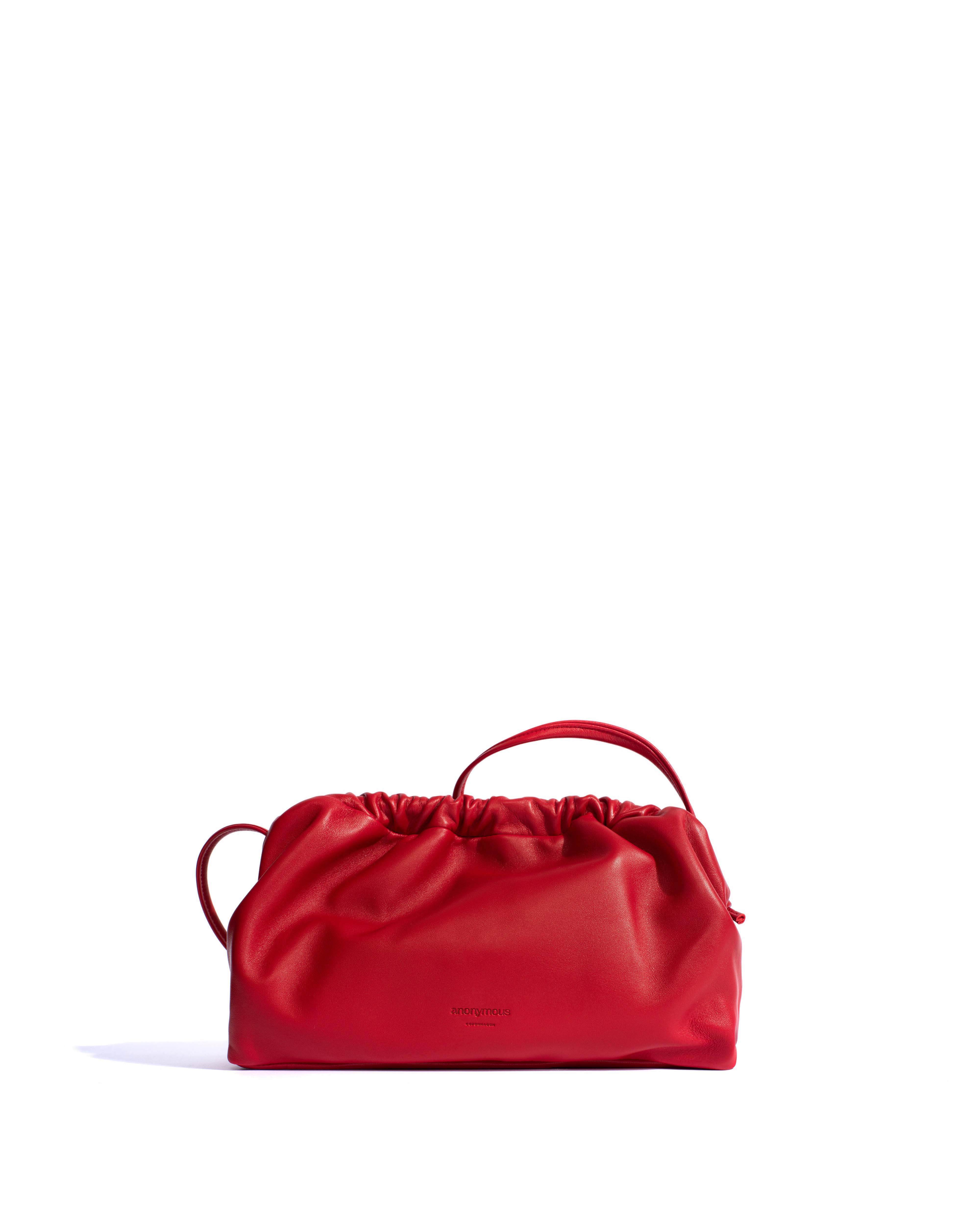 Hally grand cloud bag Shiny lamb Ruby red