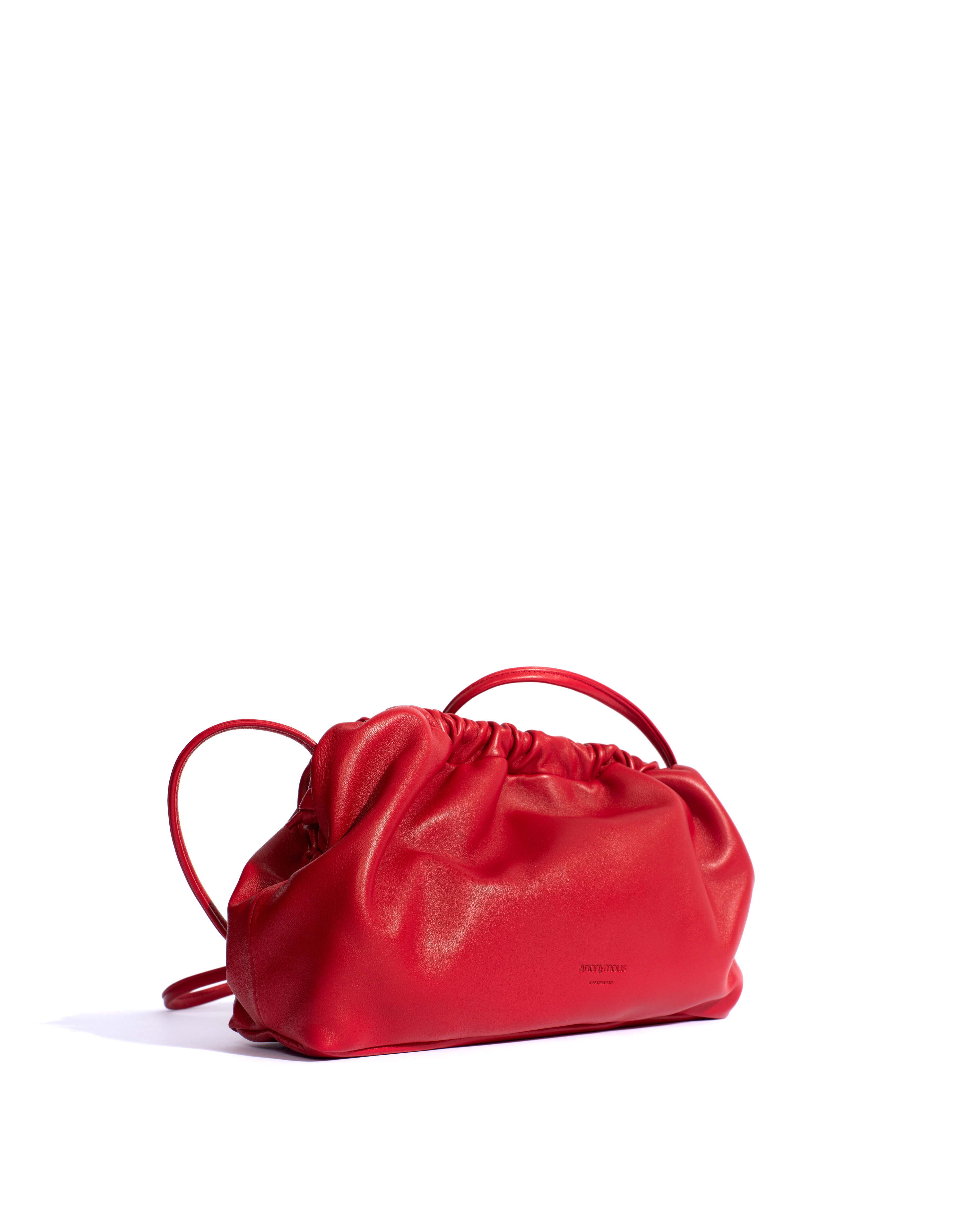 Hally grand cloud bag Shiny lamb Ruby red