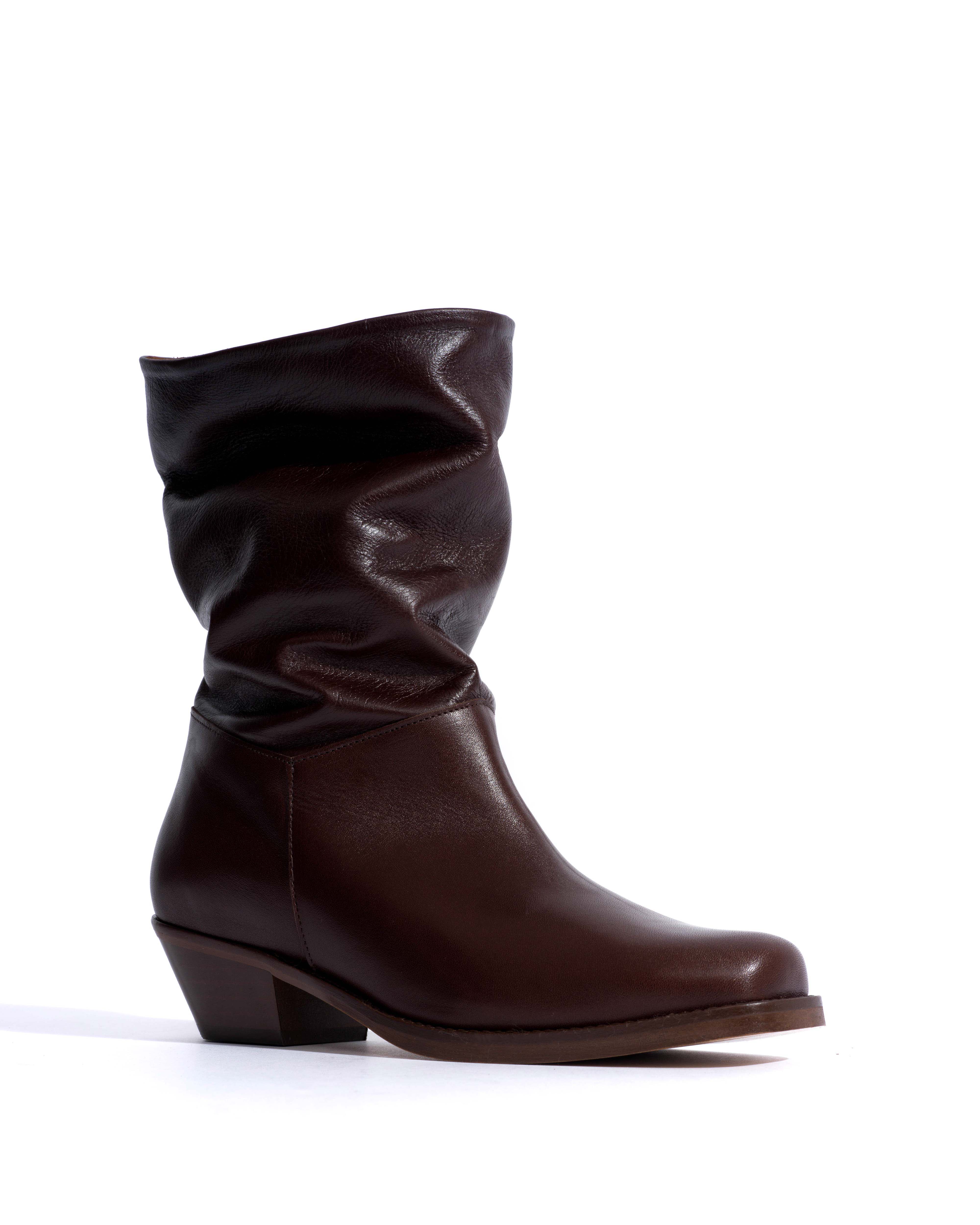 Patricia Vegetal soft calf & suede leather Coffee brown & chocolate