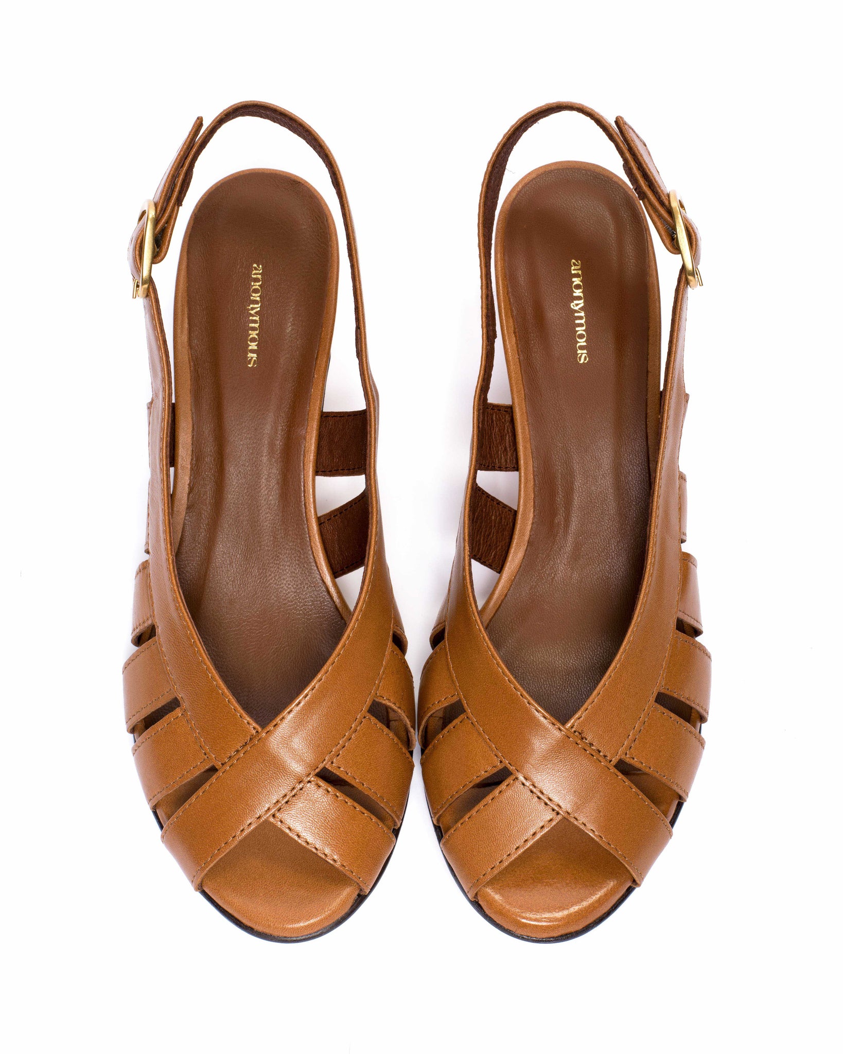 Sophie 50 stiletto Shiny lamb Caramel - Anonymous Copenhagen