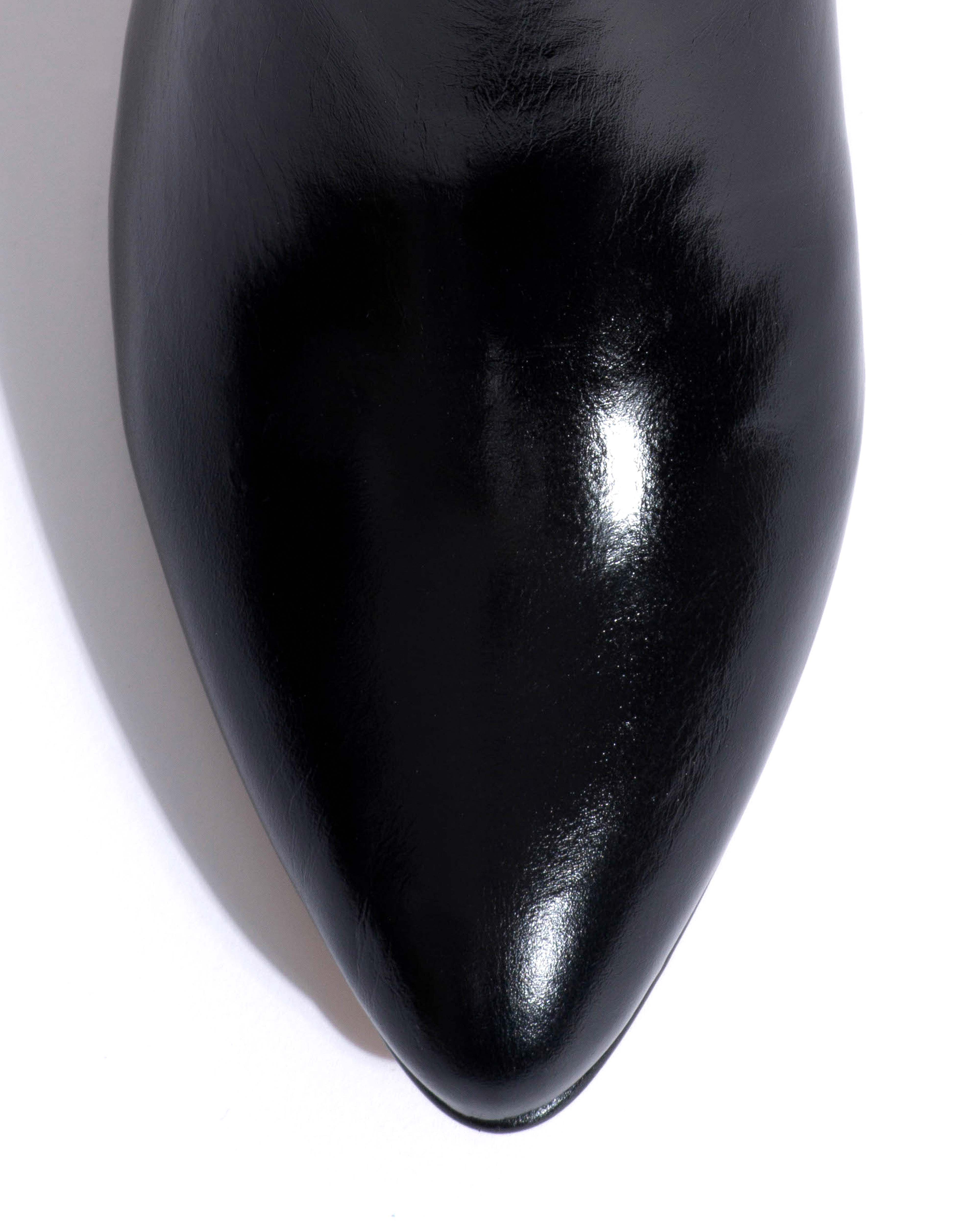 Jasmina 50 stiletto Crinkled polished goat & suede leather Black