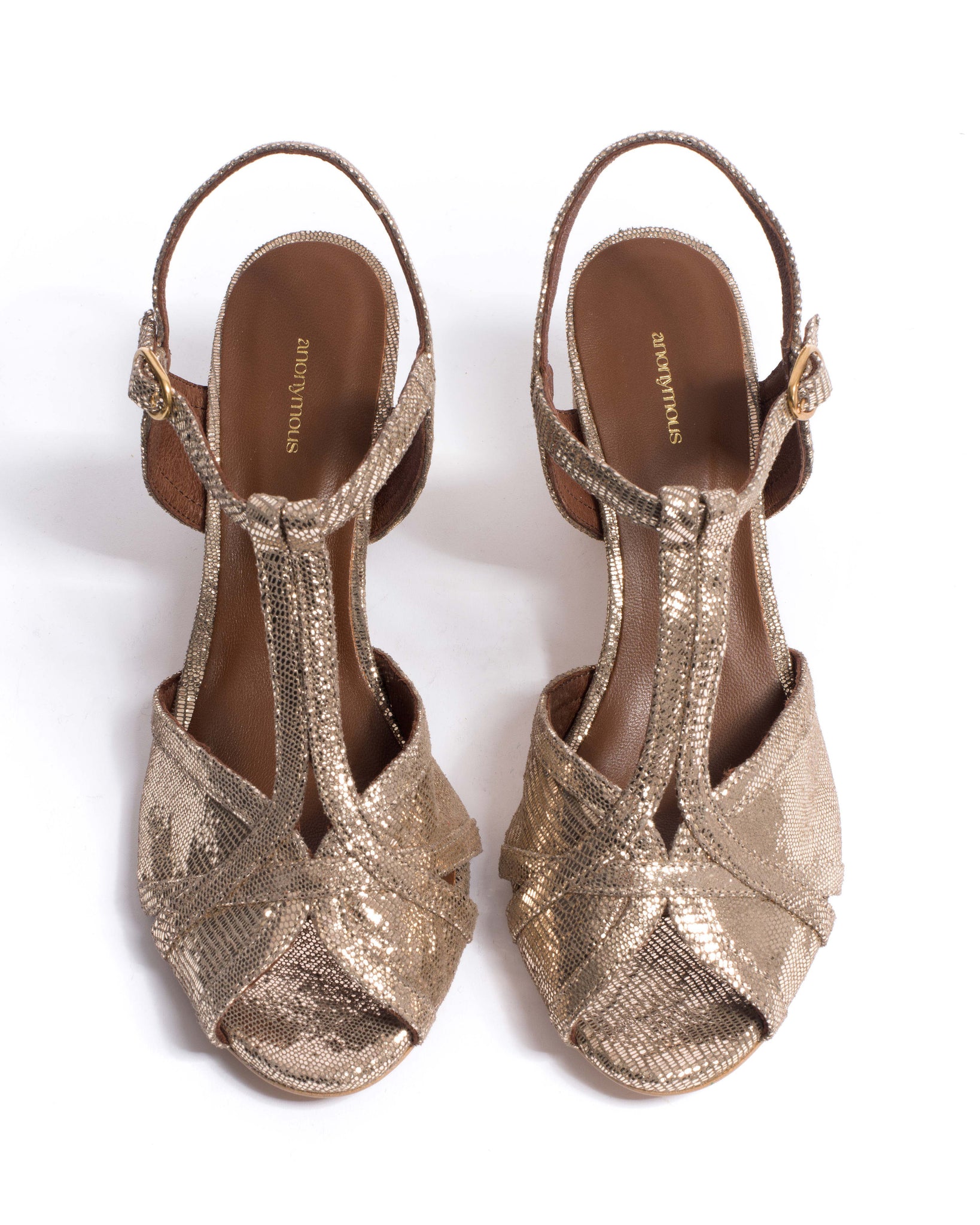 Therese 55 Lizard metallic goat Vintage champagne