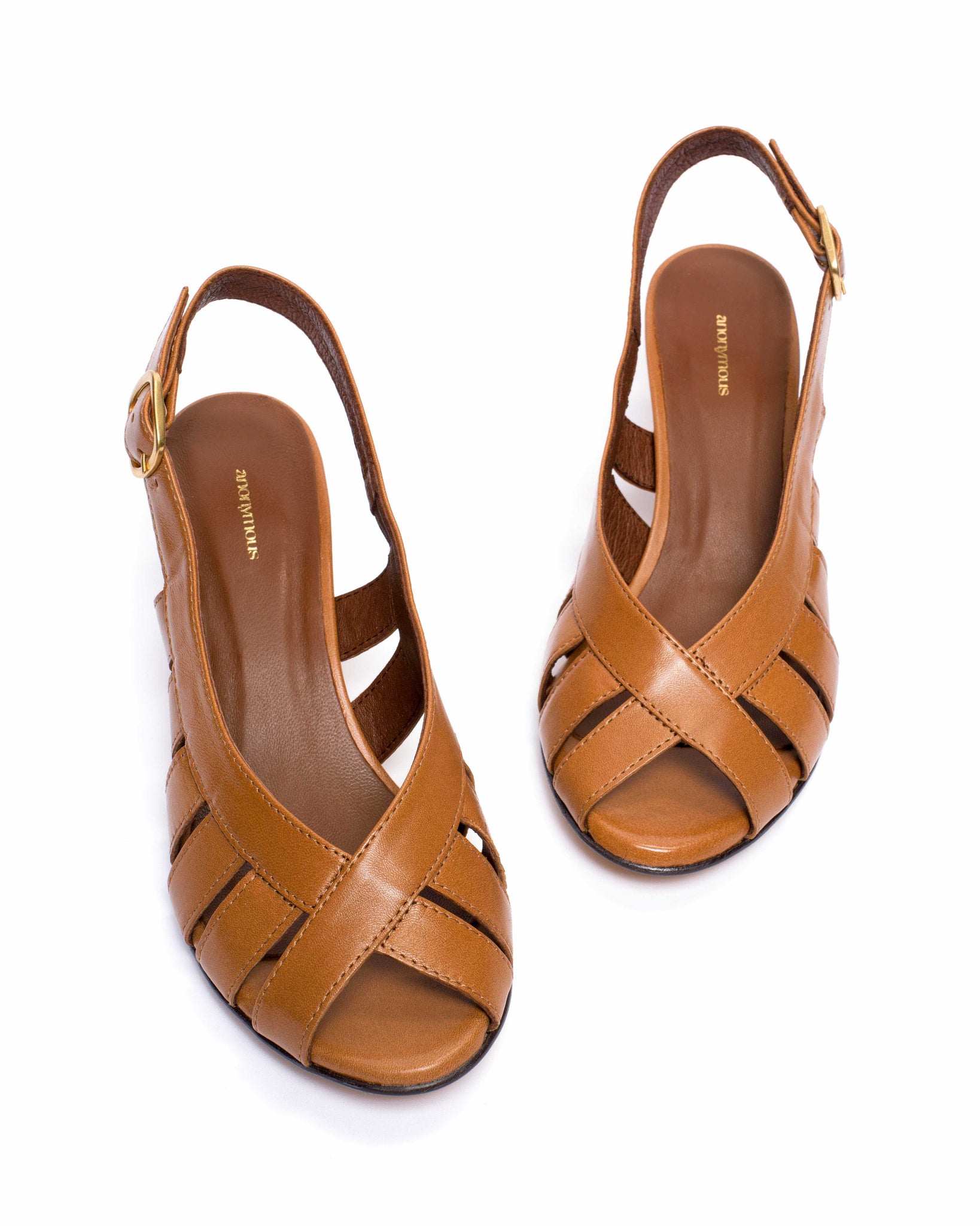 Sophie 50 stiletto Shiny lamb Caramel - Anonymous Copenhagen