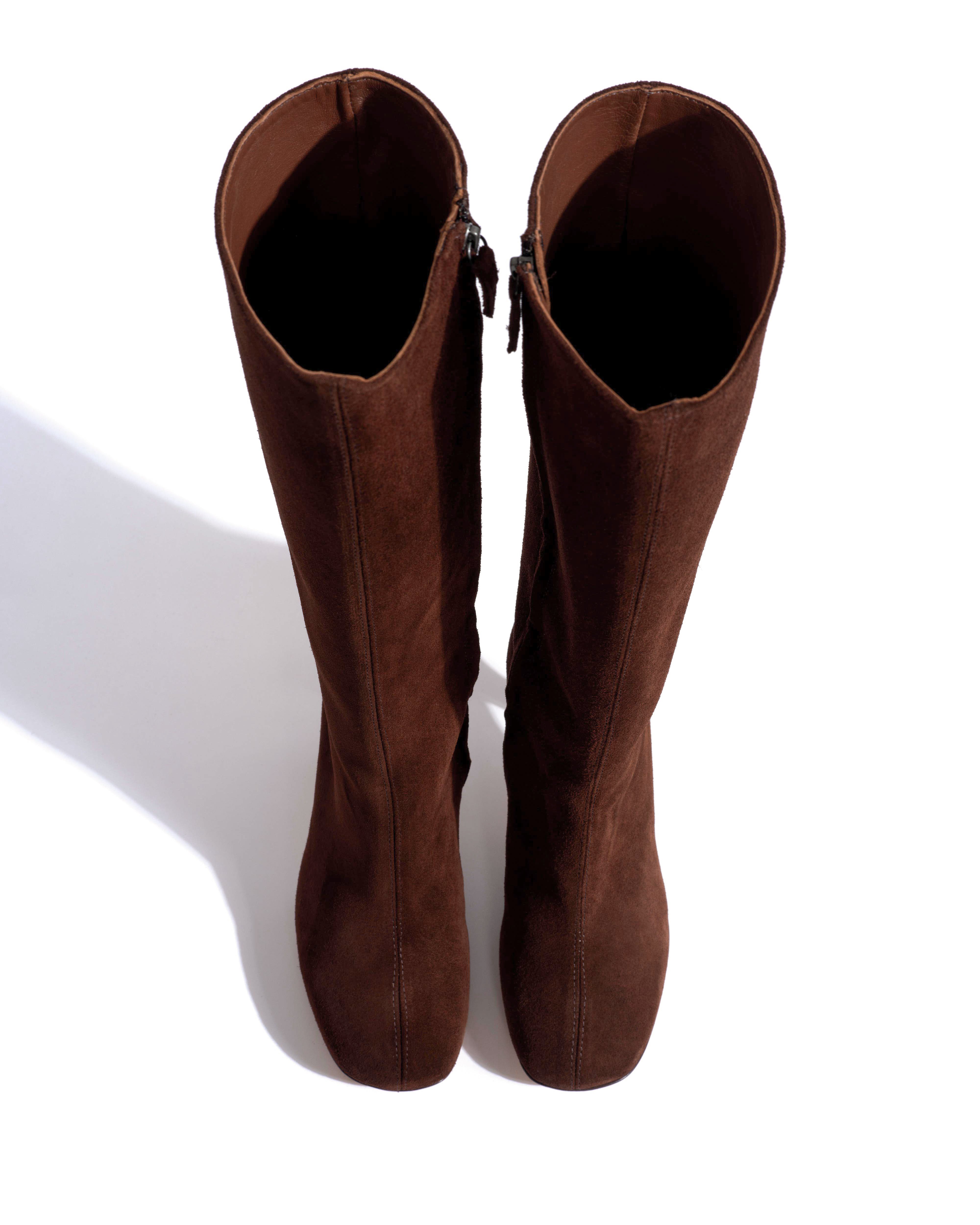 Kali 80 Calf suede Chocolate