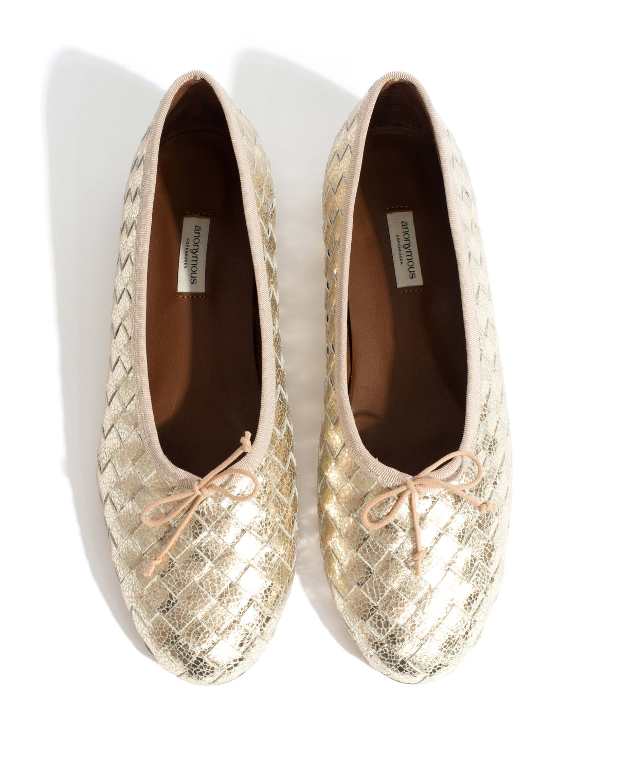 Sacha interlace Grained metallic goat Champagne