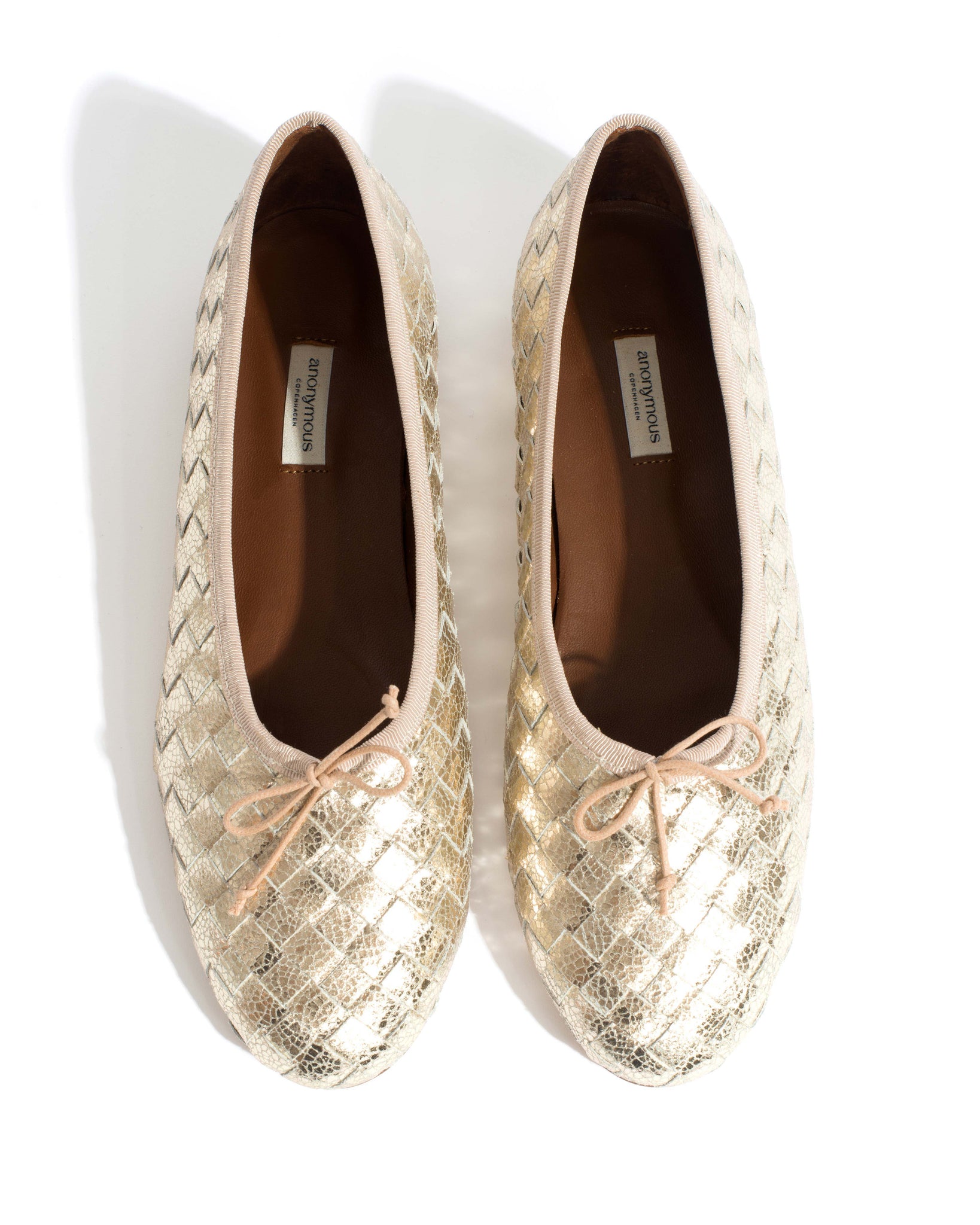 Sacha interlace Grained metallic goat Champagne
