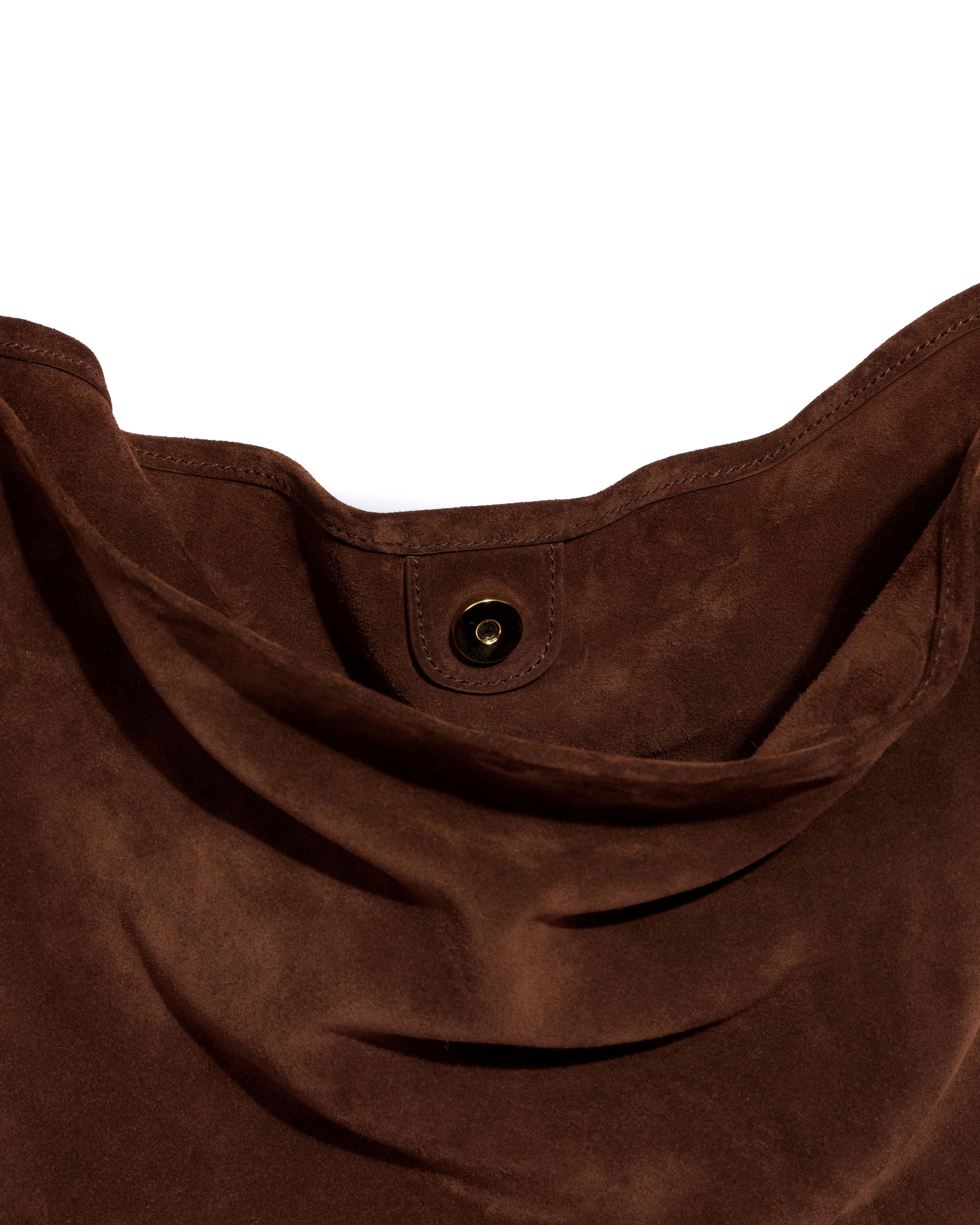 Versa slouchy everyday bag Calf suede Chocolate