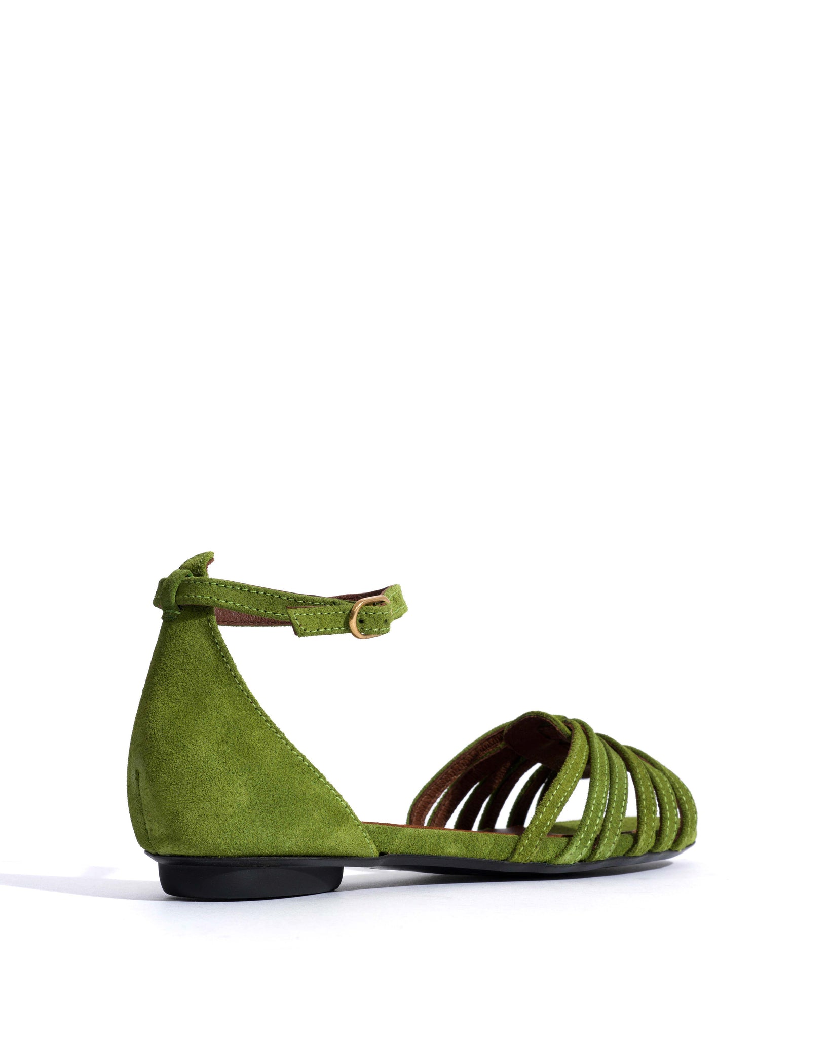 Mareike 10 Calf suede Grass green - Anonymous Copenhagen Flat sandals