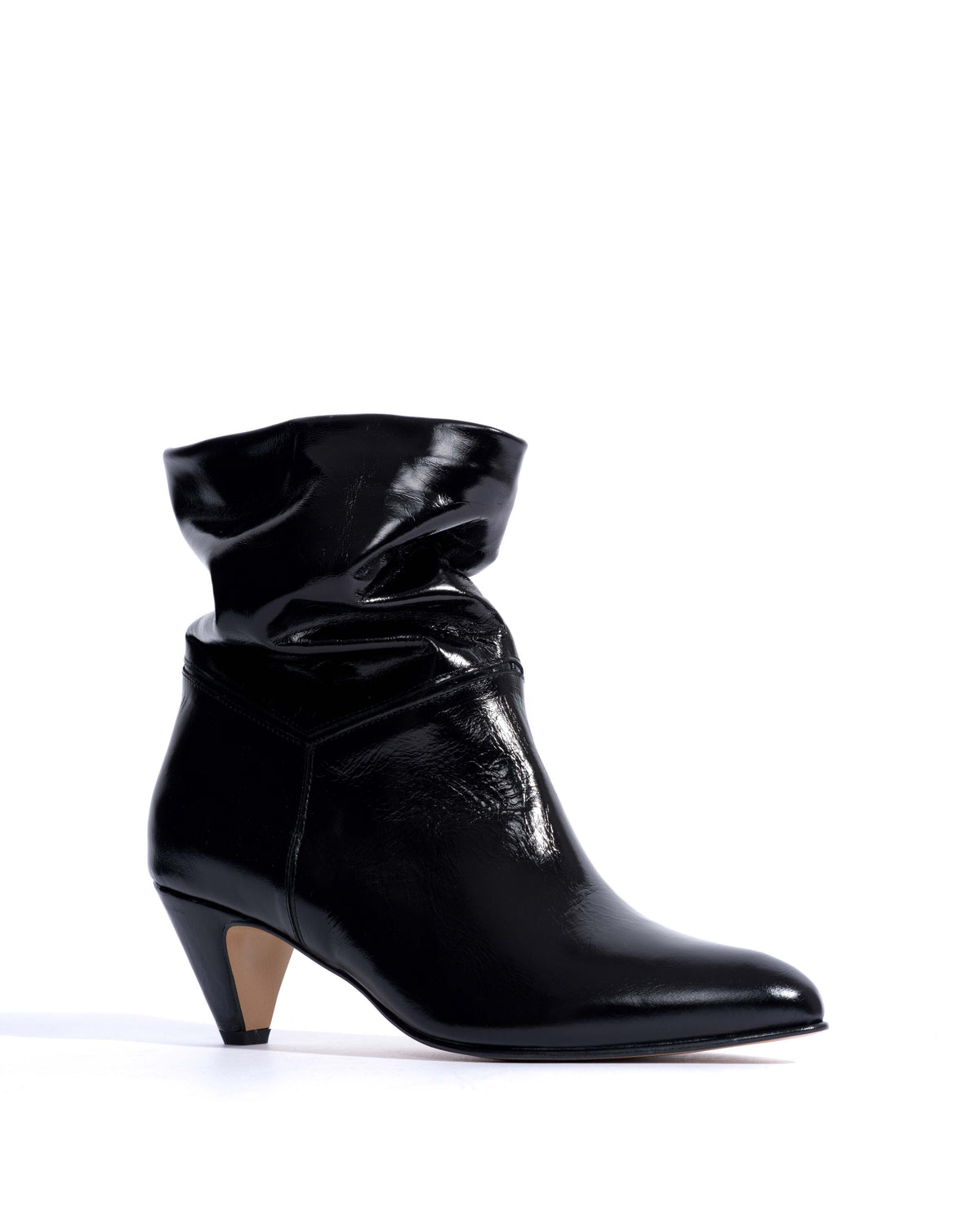 Jassi 50 stiletto Crinkled polished goat Black