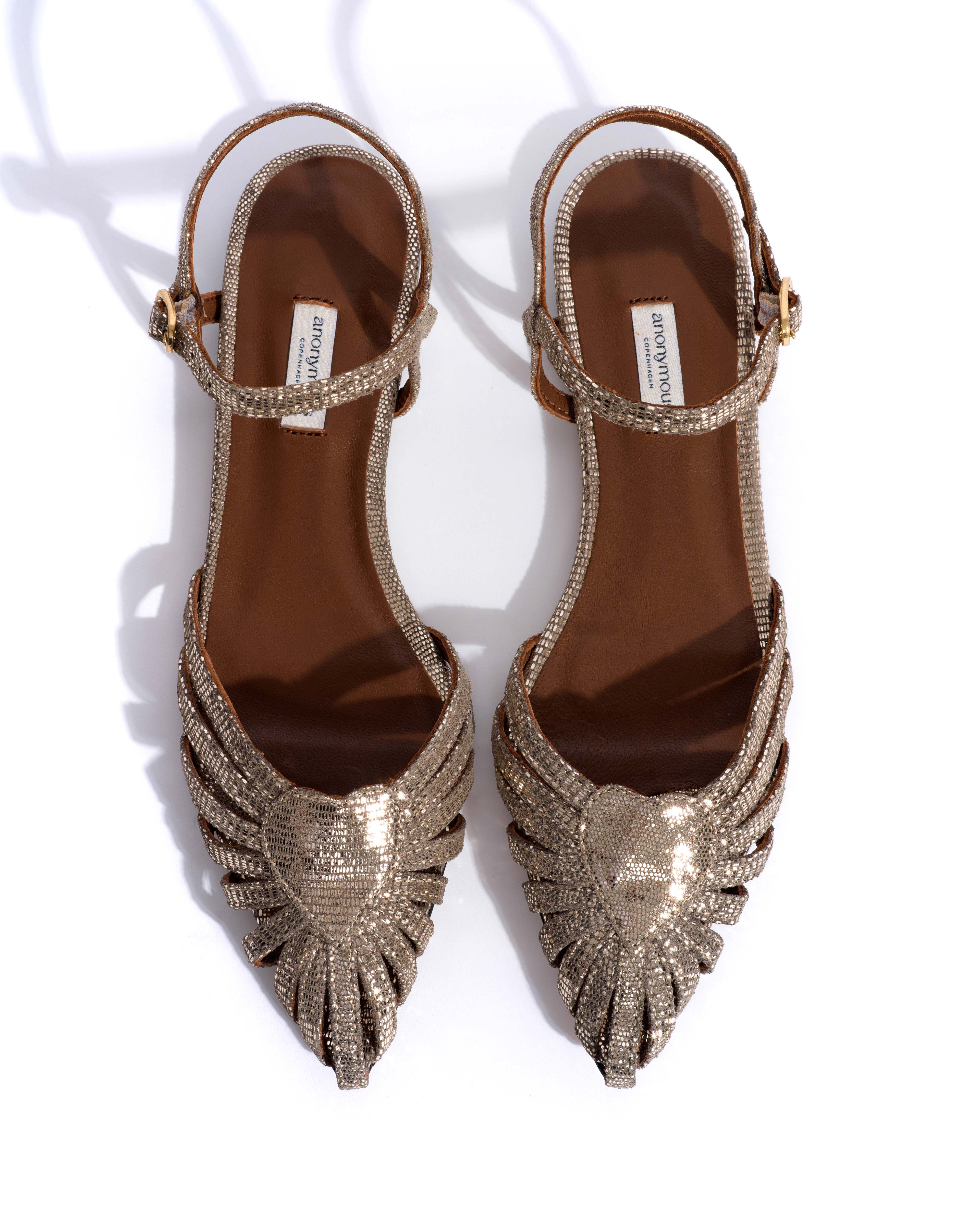 Keesha 10 Lizard metallic goat Vintage champagne