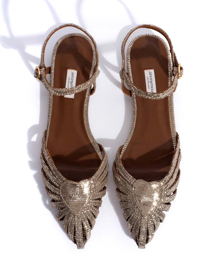 Keesha 10 Lizard metallic goat Vintage champagne– Anonymous