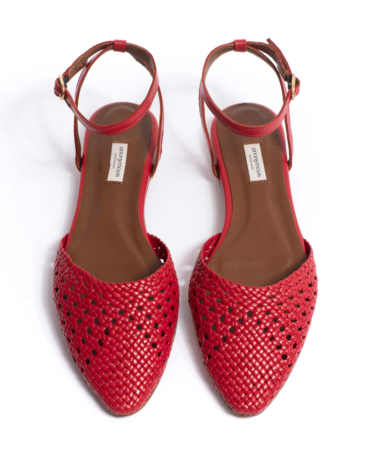 Senara 10 hand-braided Hand-braided leather Ruby red