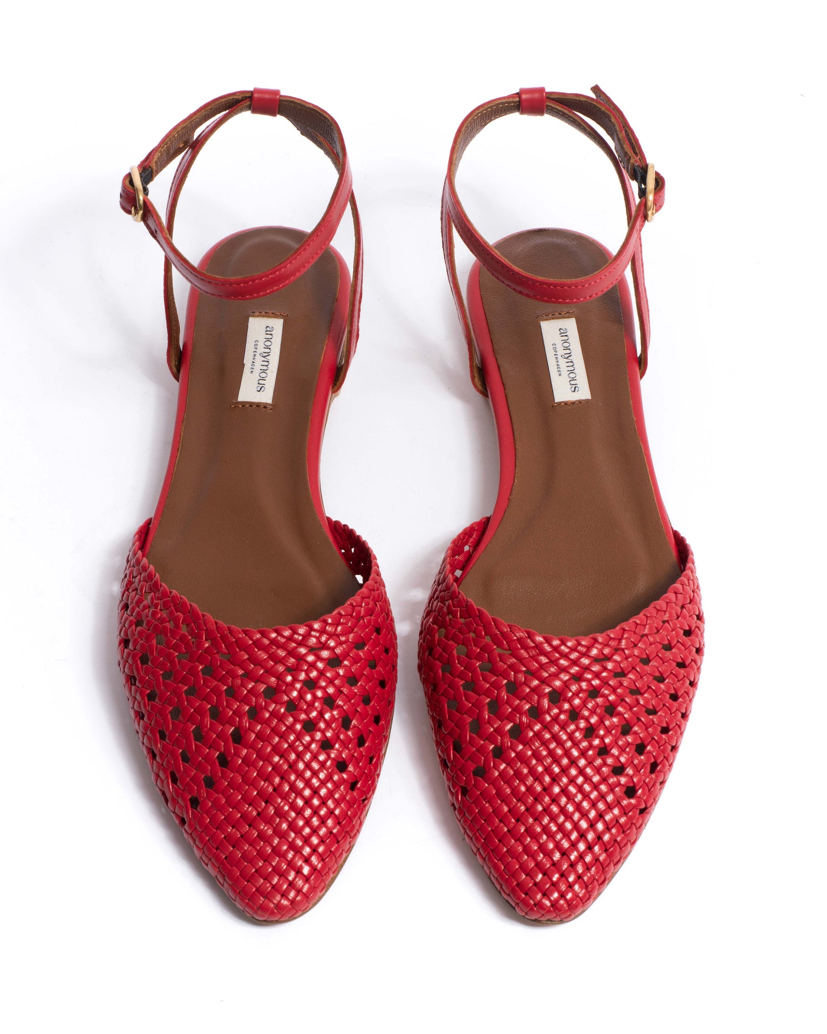 Senara 10 Hand-braided leather Ruby red