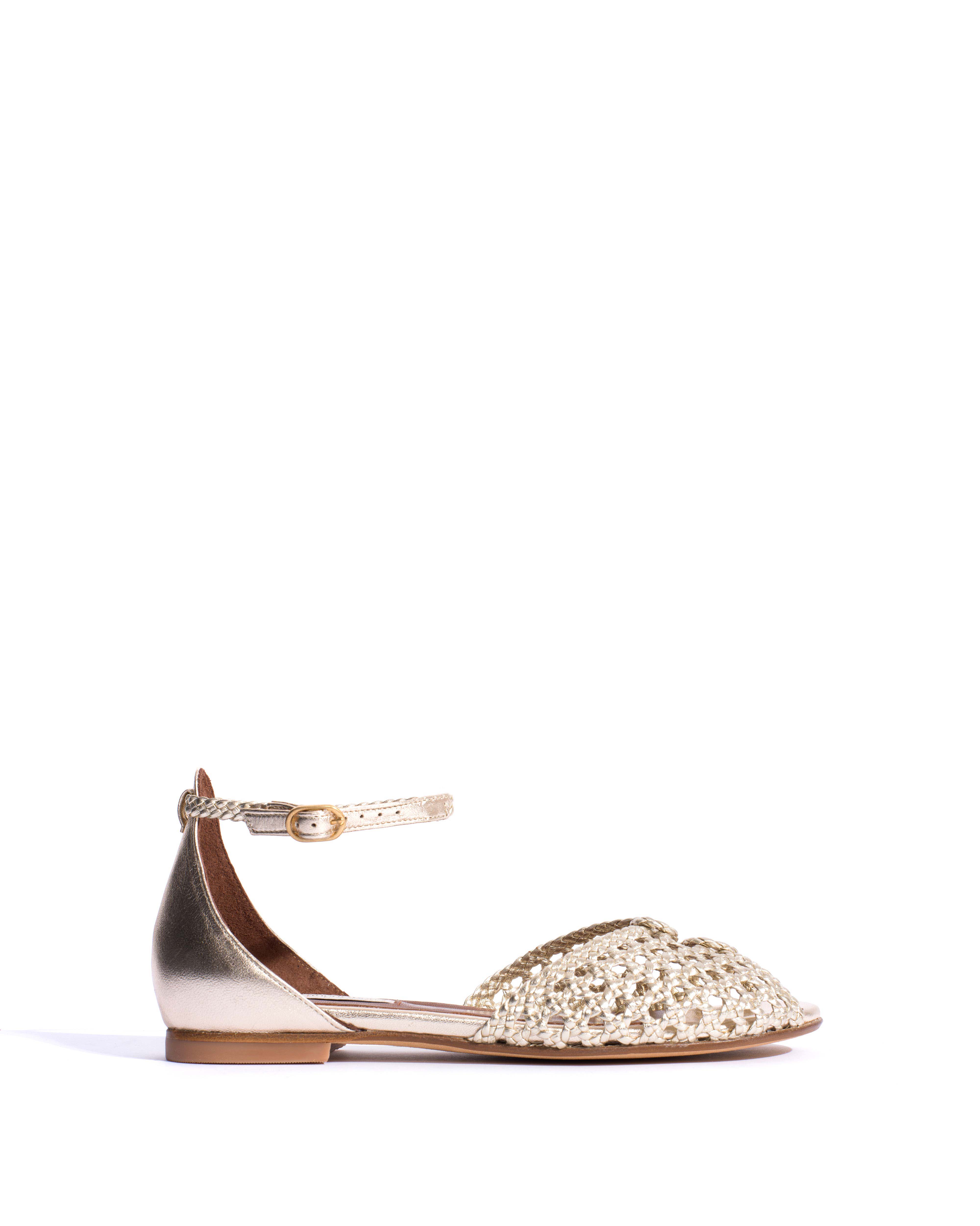 Lucy 10 Hand-braided leather Champagne