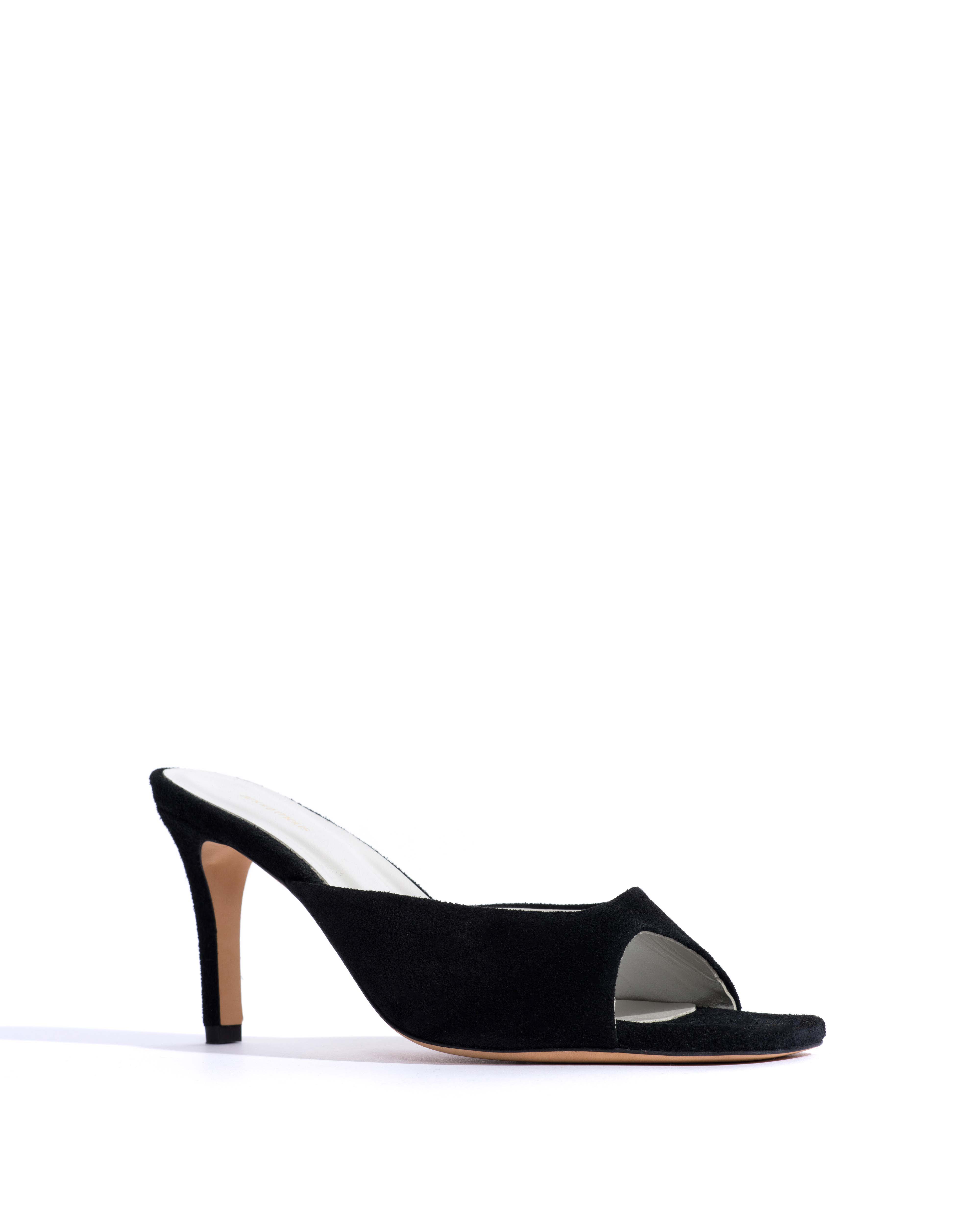 Mazy 75 Calf suede & lining Black & silver