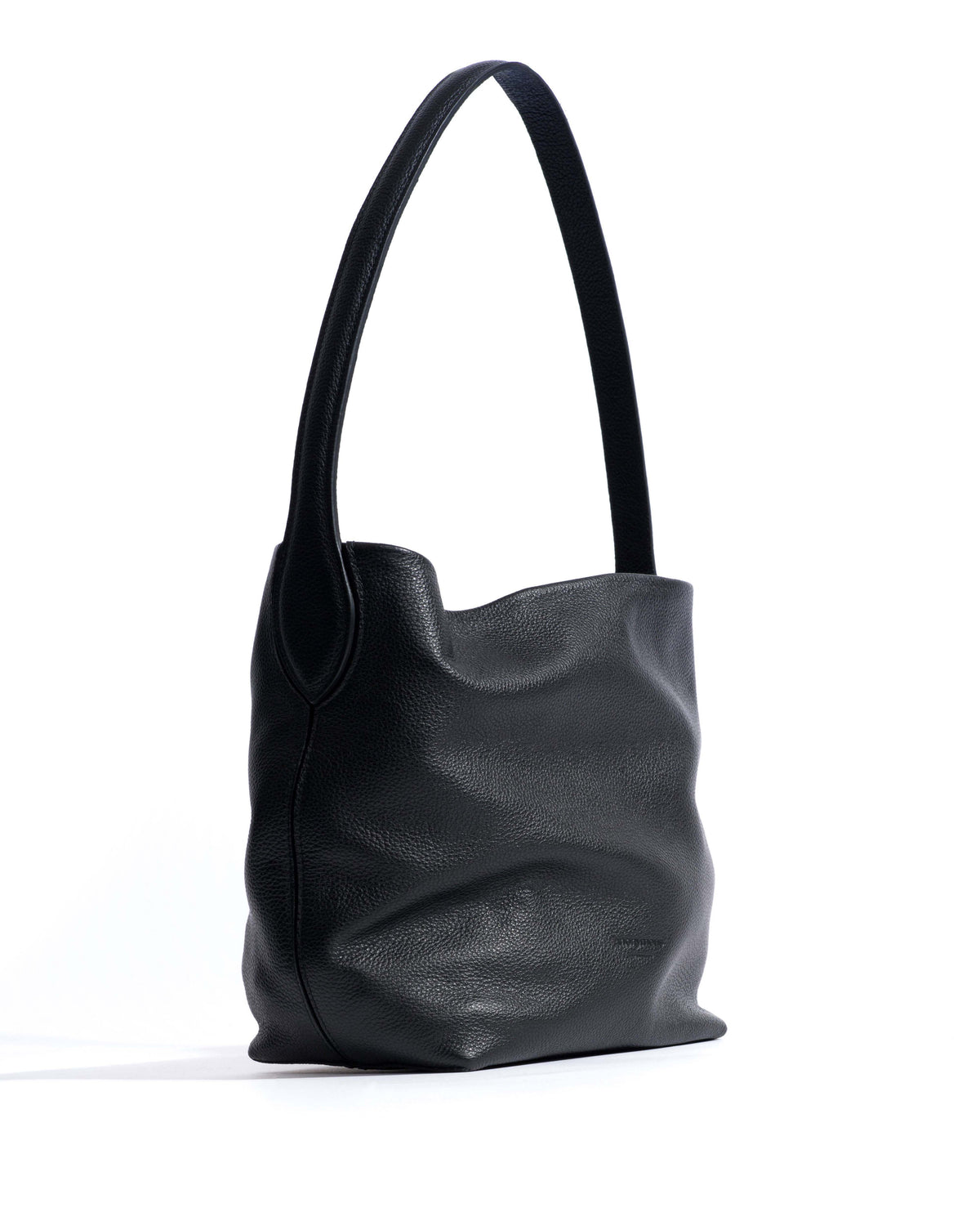 Versa slouchy petite bag Pebbled soft calf Black