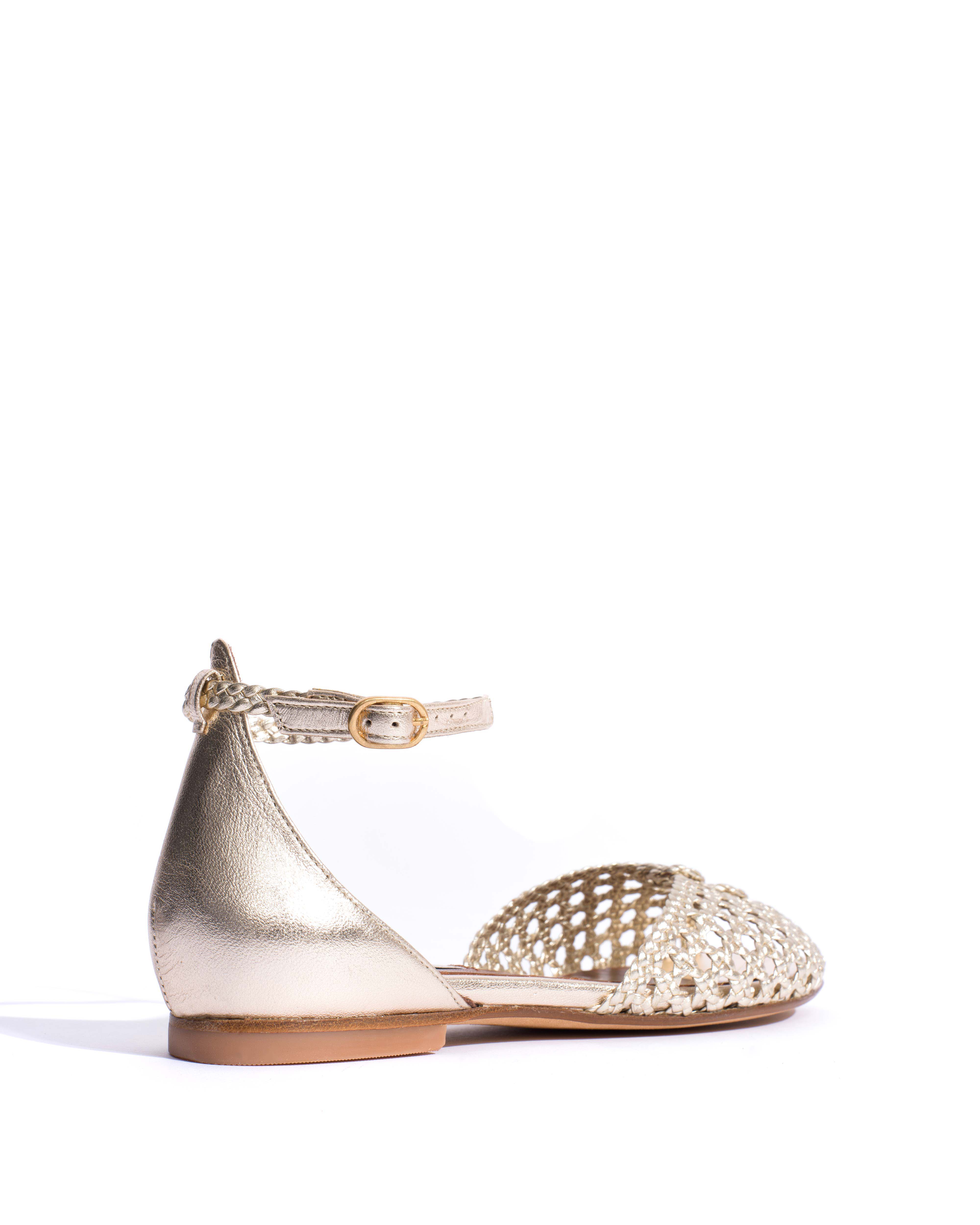 Lucy 10 Hand-braided leather Champagne