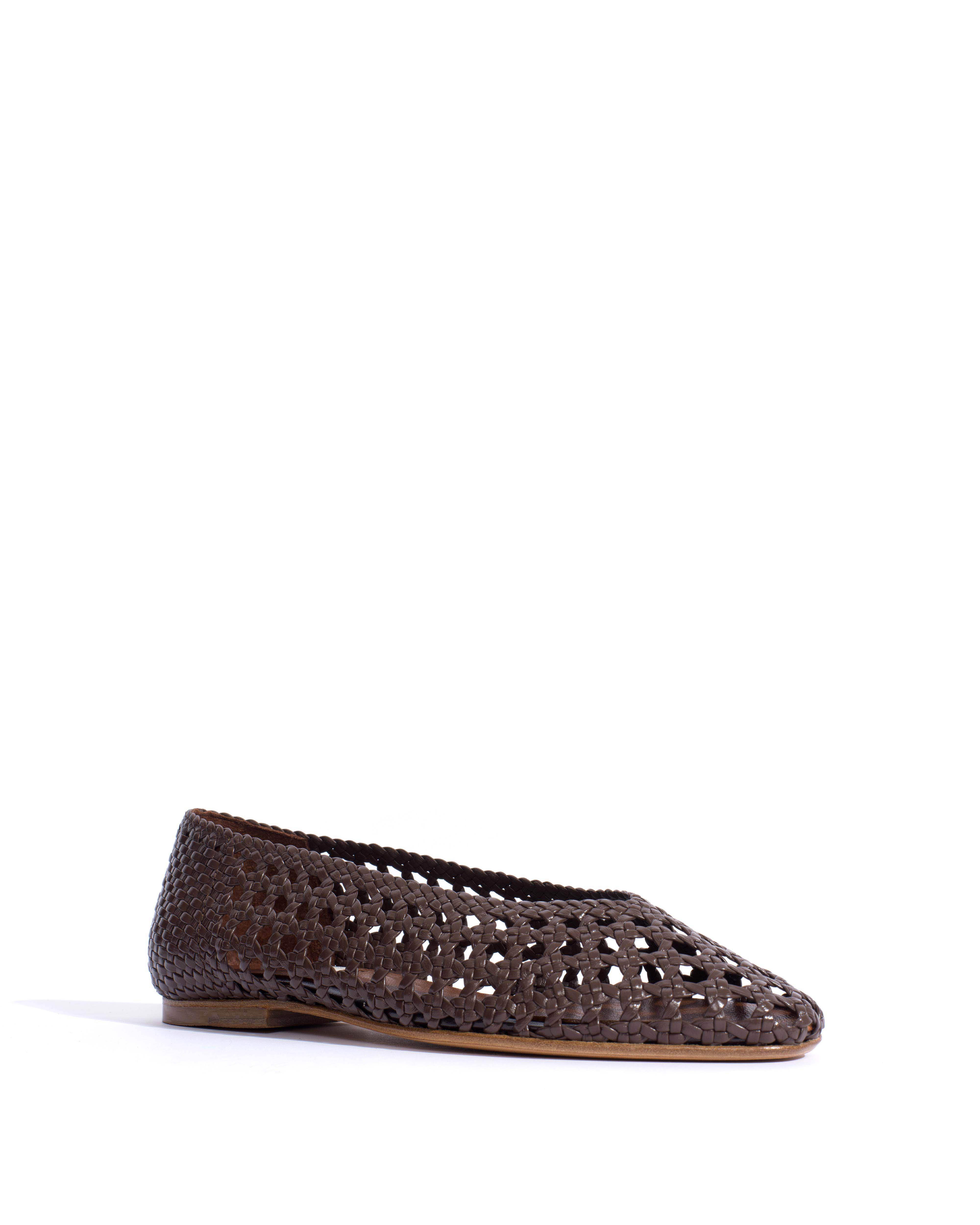 Sessi 10 Hand-braided leather Coffee brown