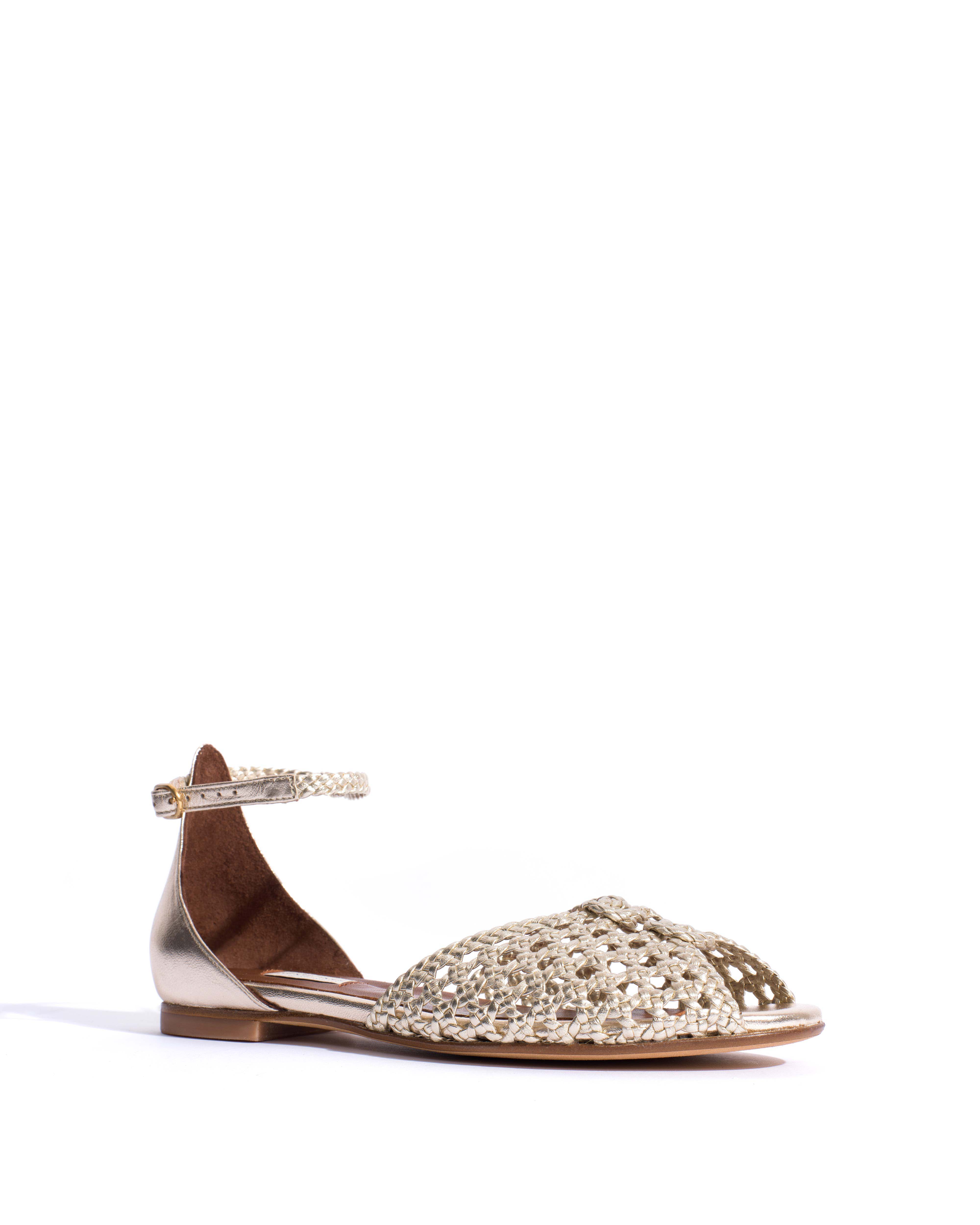 Lucy 10 Hand-braided leather Champagne