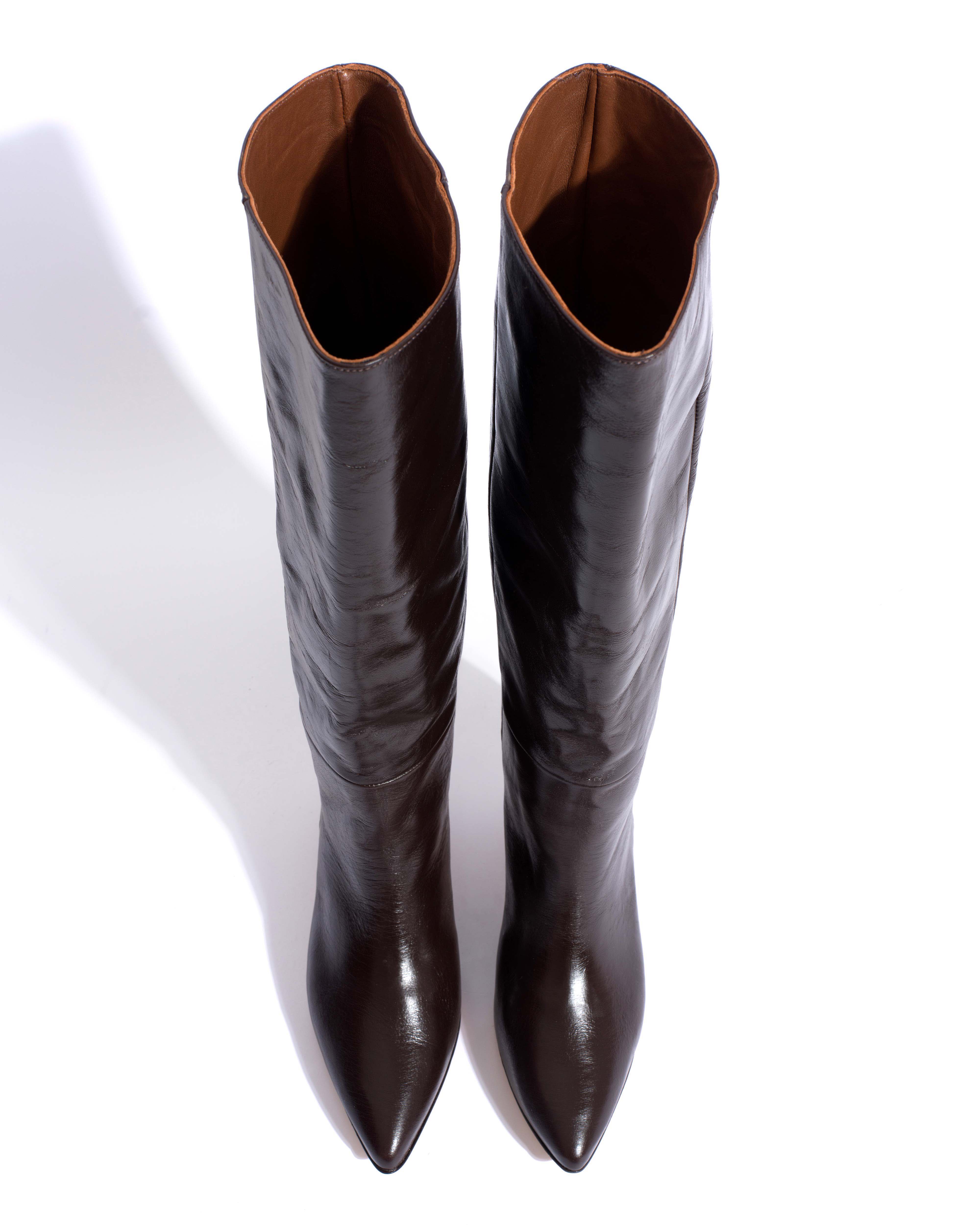 Cecilia 40 stiletto Crinkled soft calf Espresso brown