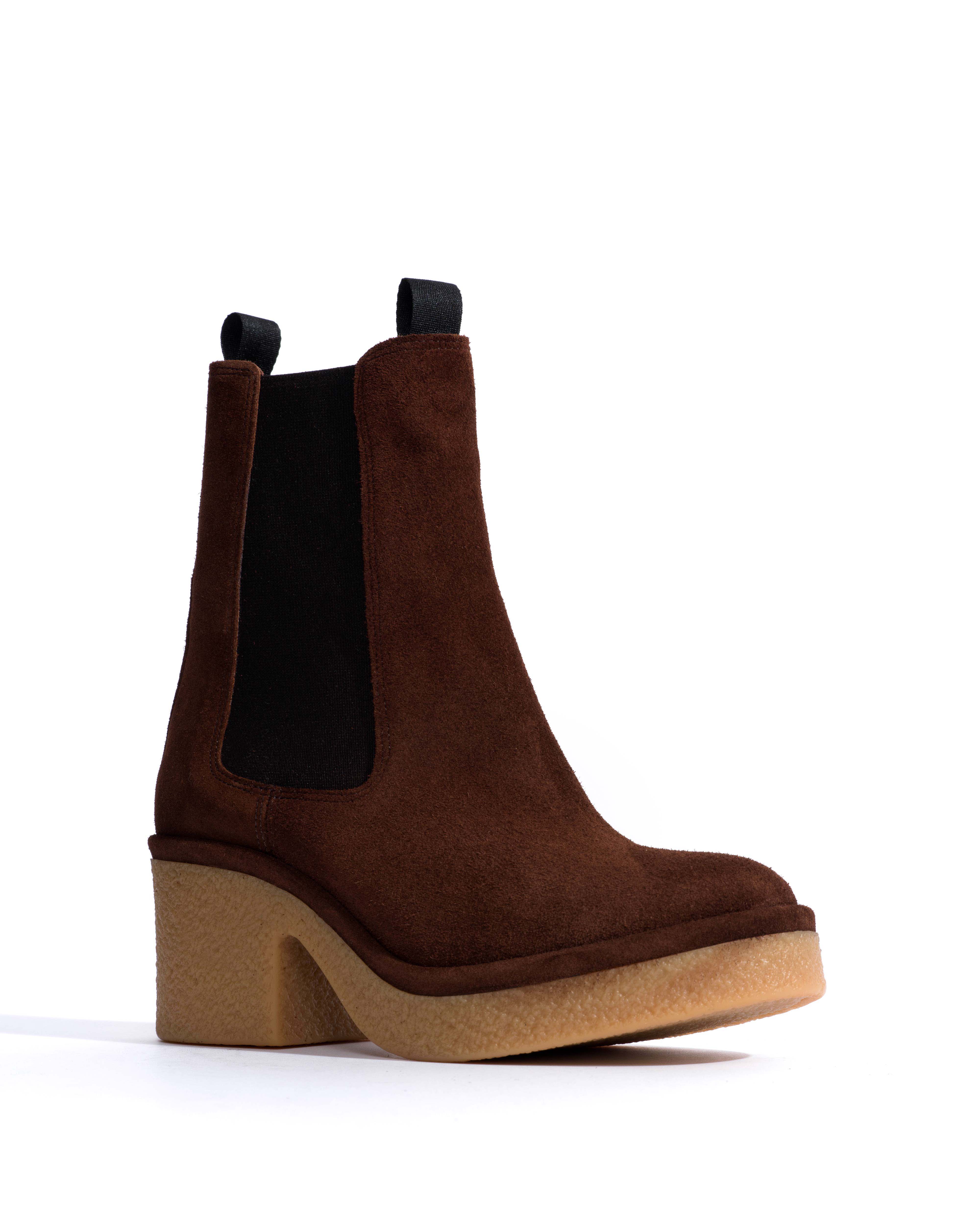 Laurell 65 platform Calf suede & sole Chocolate & natural